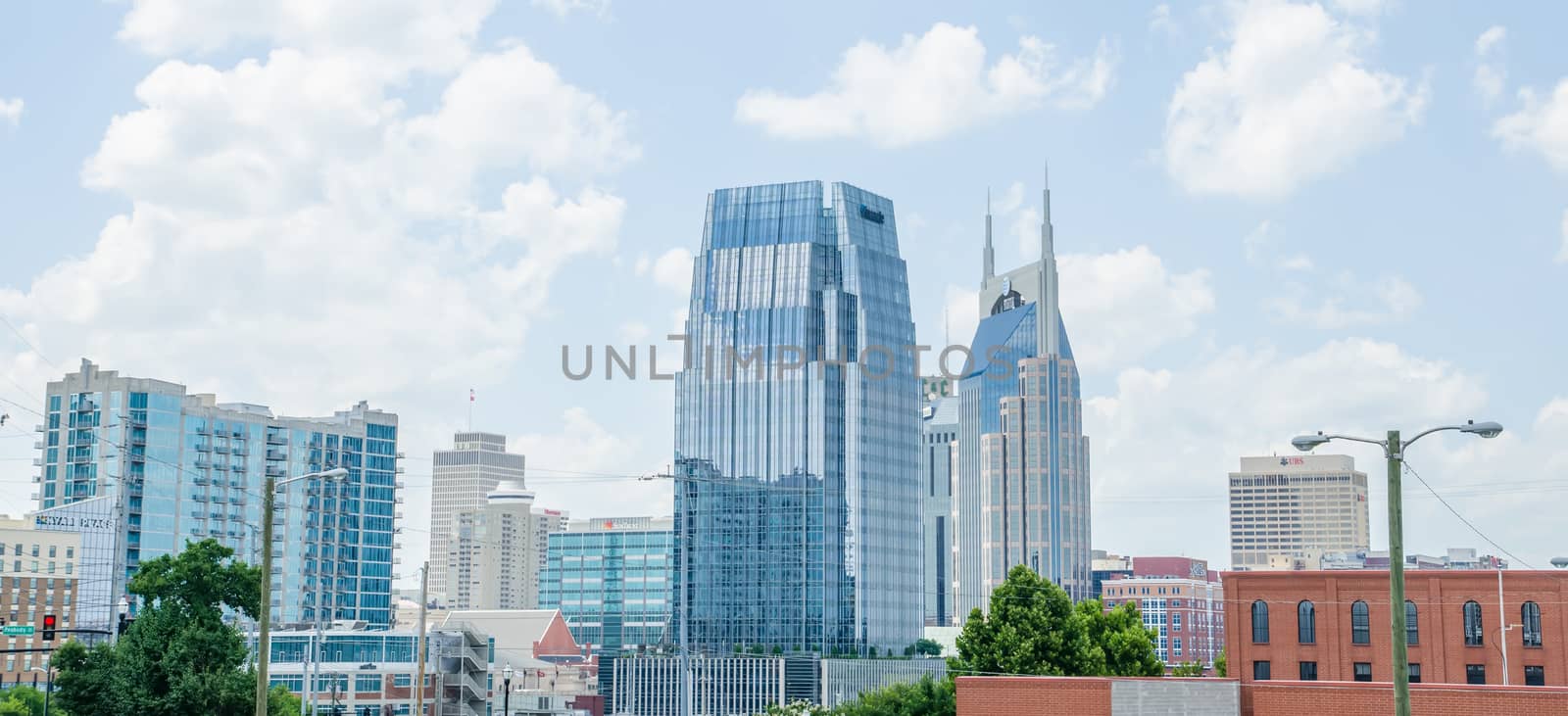 Nashville, Tennessee downtown skyline and streets by digidreamgrafix