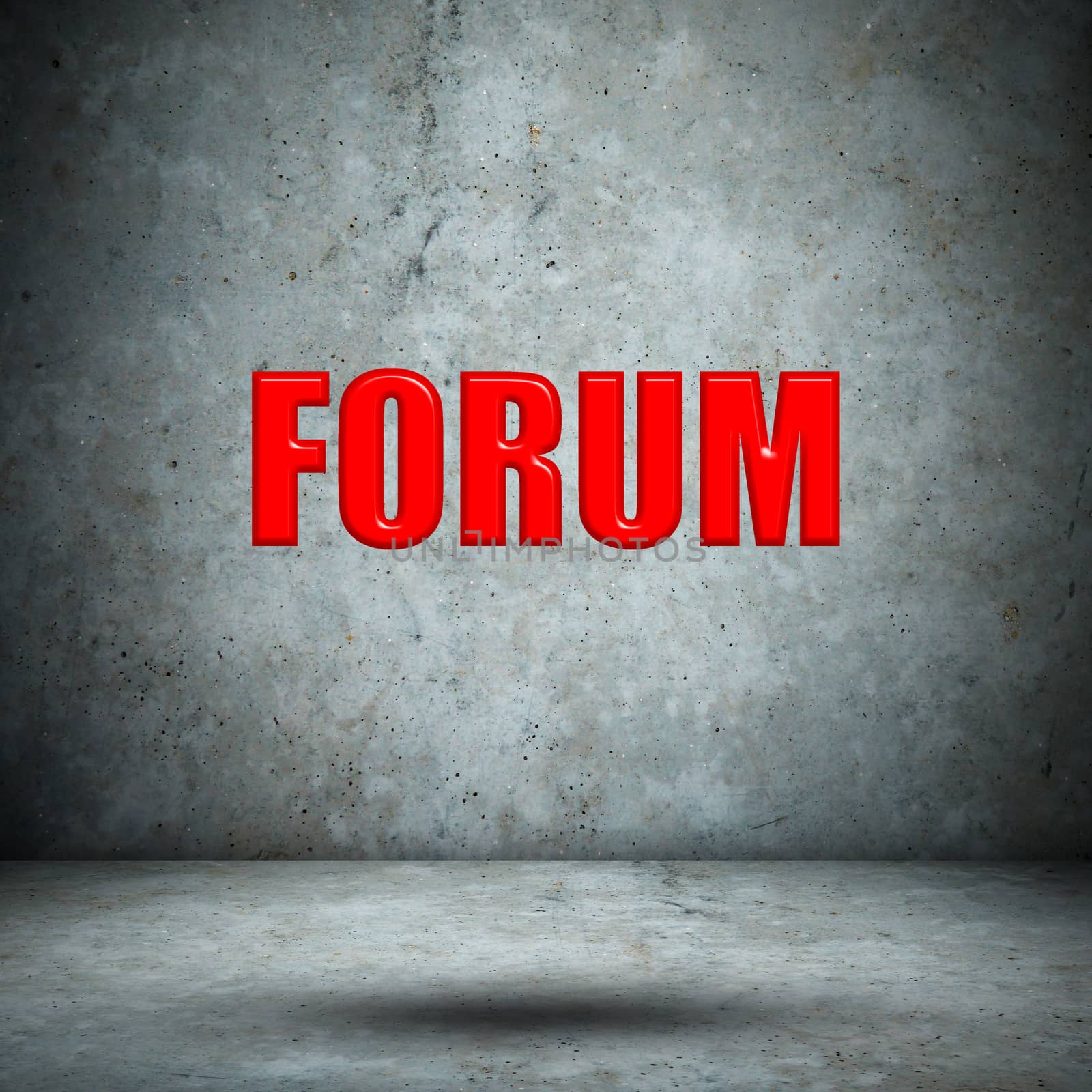 FORUM on concrete wall