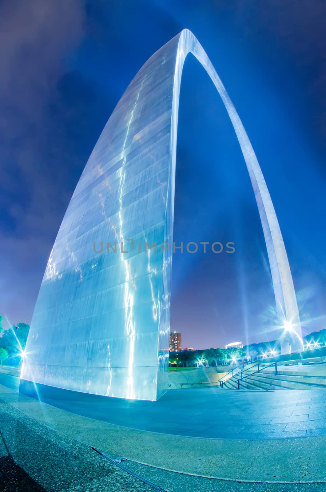 saint louis gateway arch and downtown skyline by digidreamgrafix