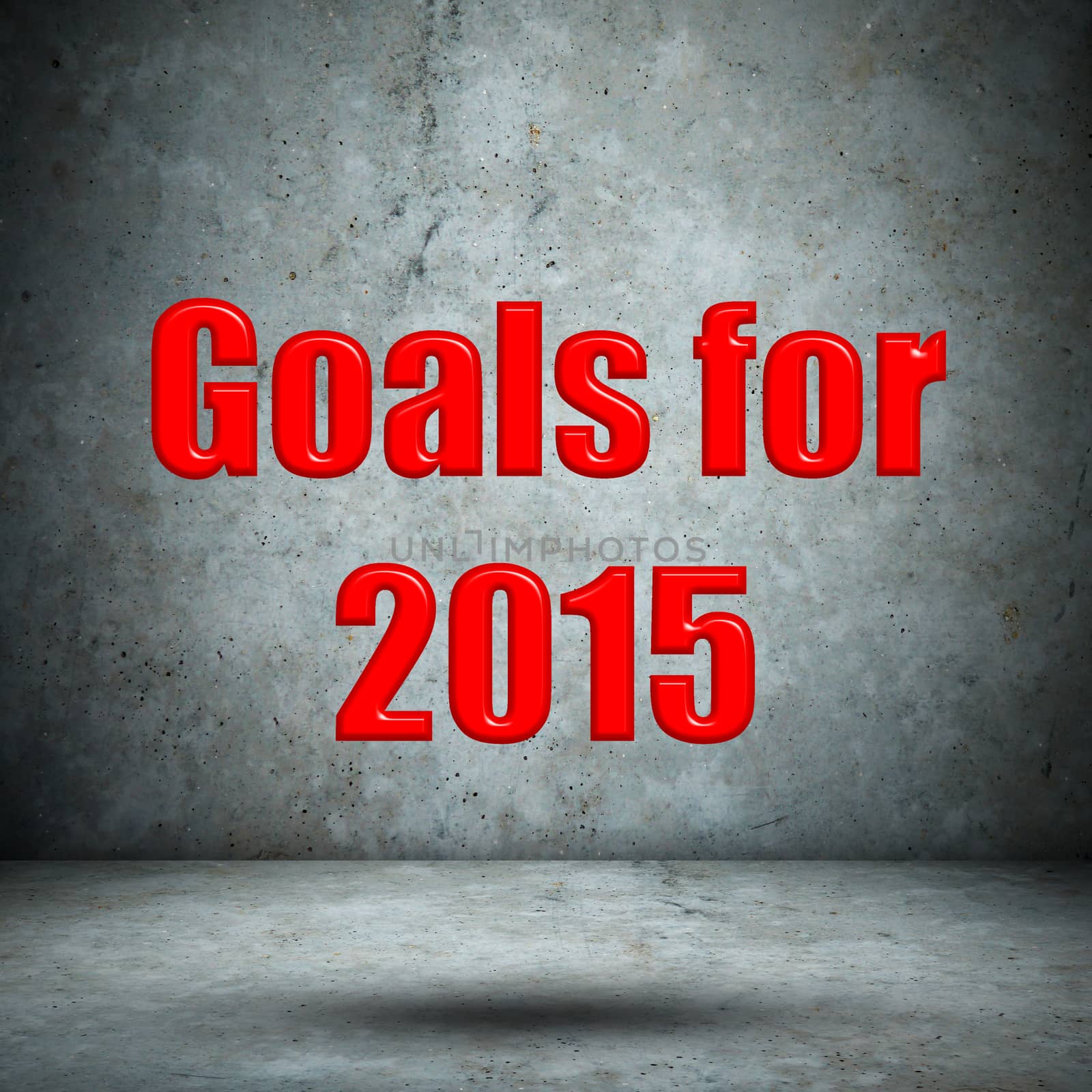 Goals for 2015 on concrete wall