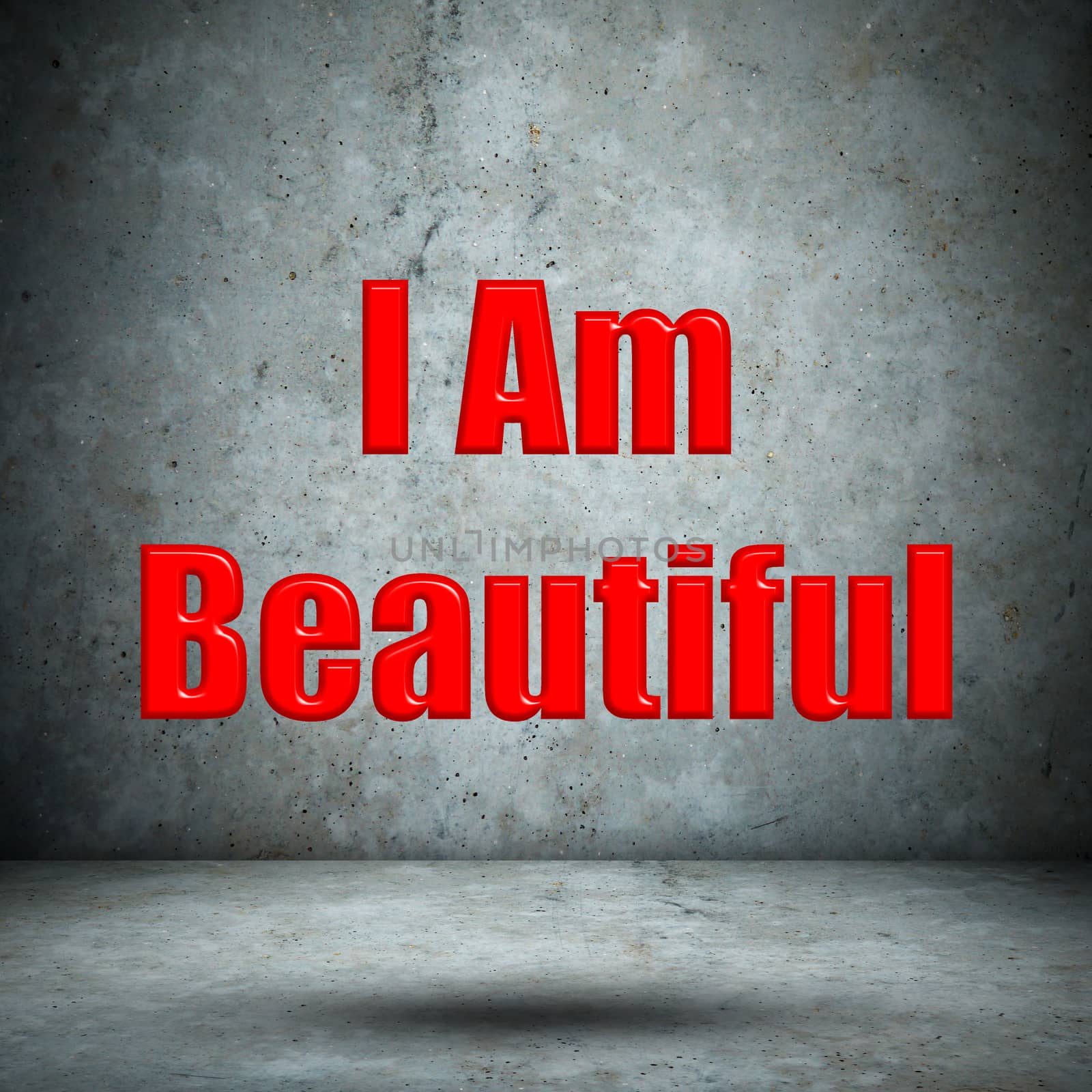 I Am Beautiful concrete wall by tuk69tuk