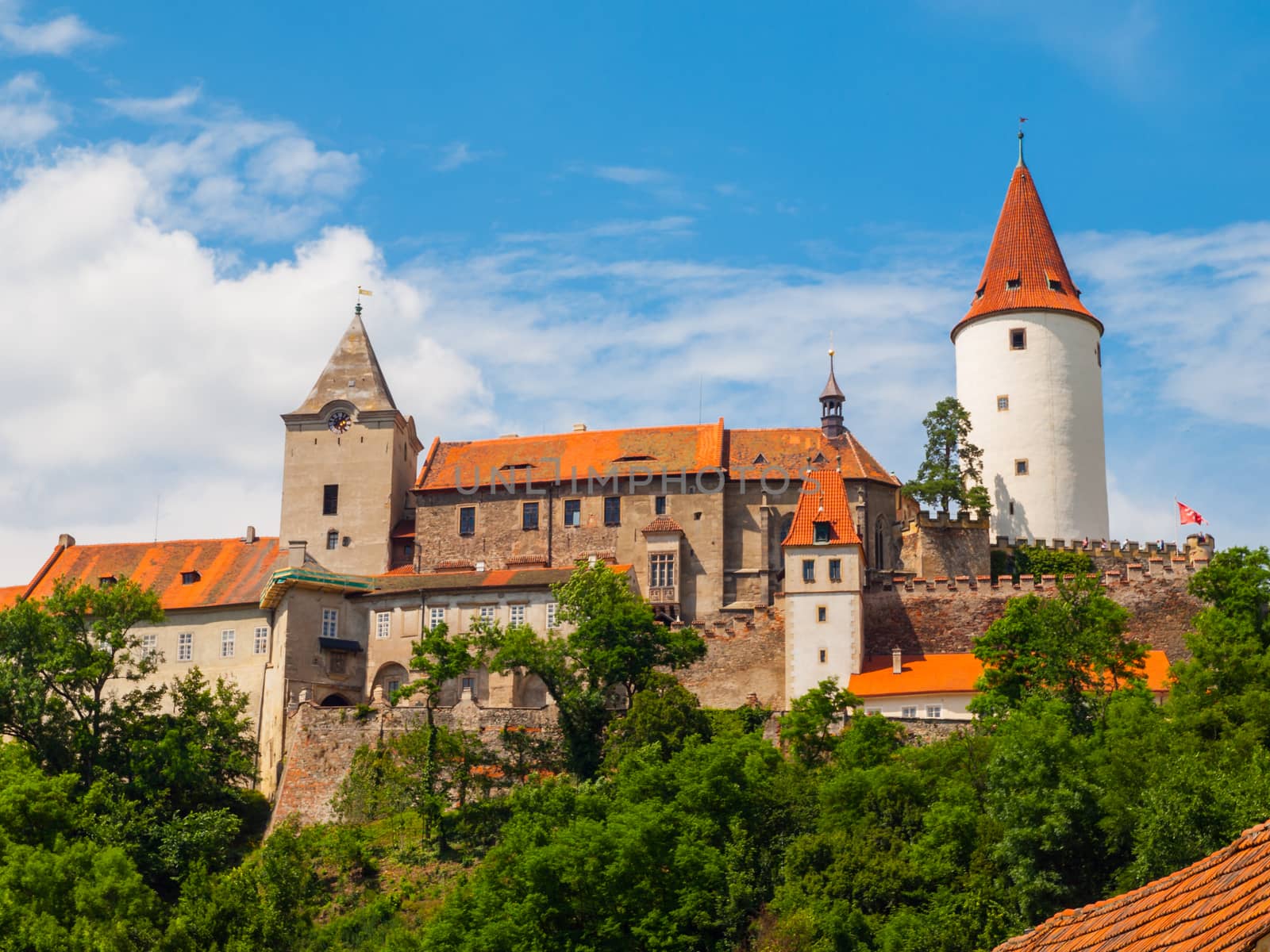 Krivoklat castle in sunny day (Czech Republic)