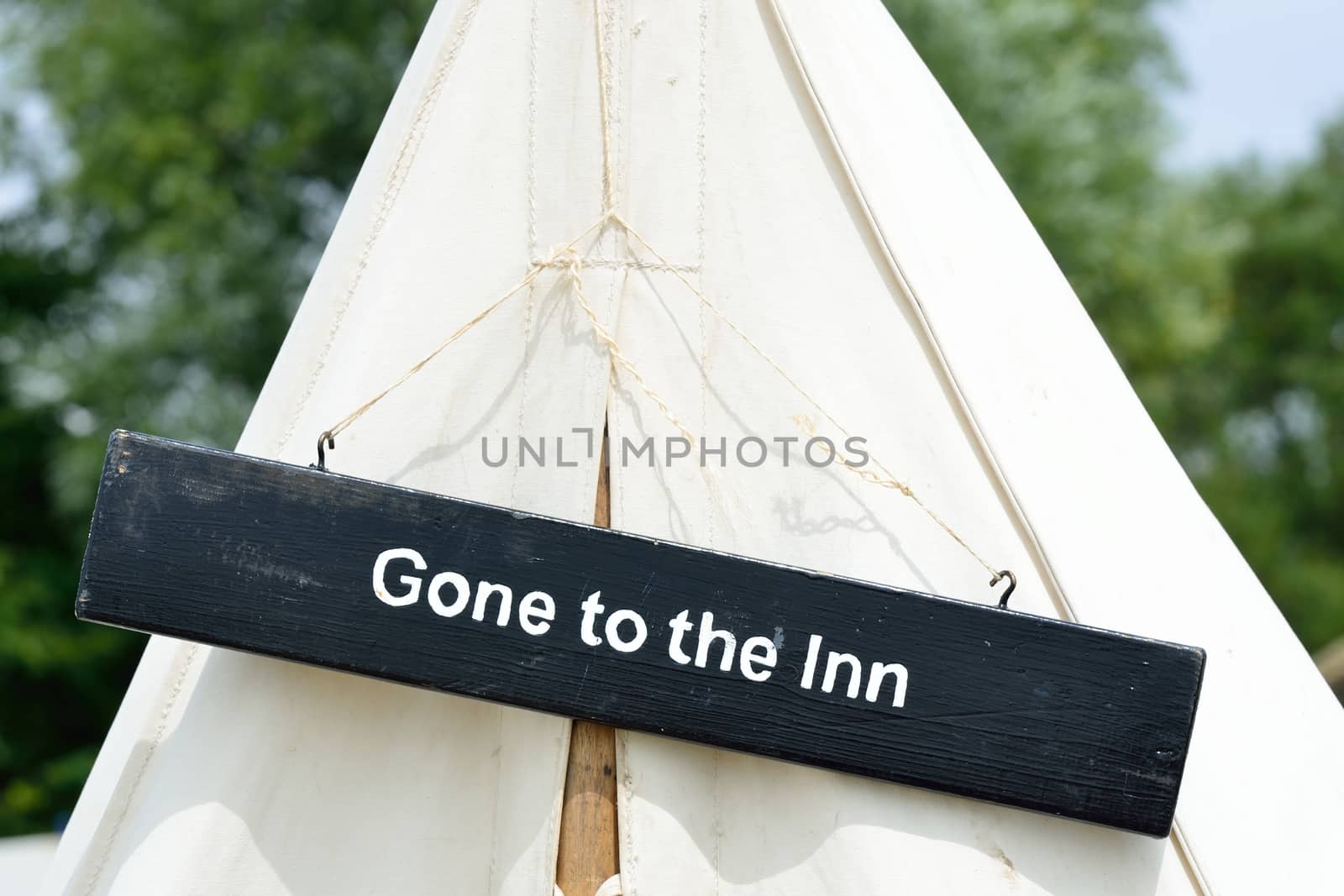 Gone to inn sign