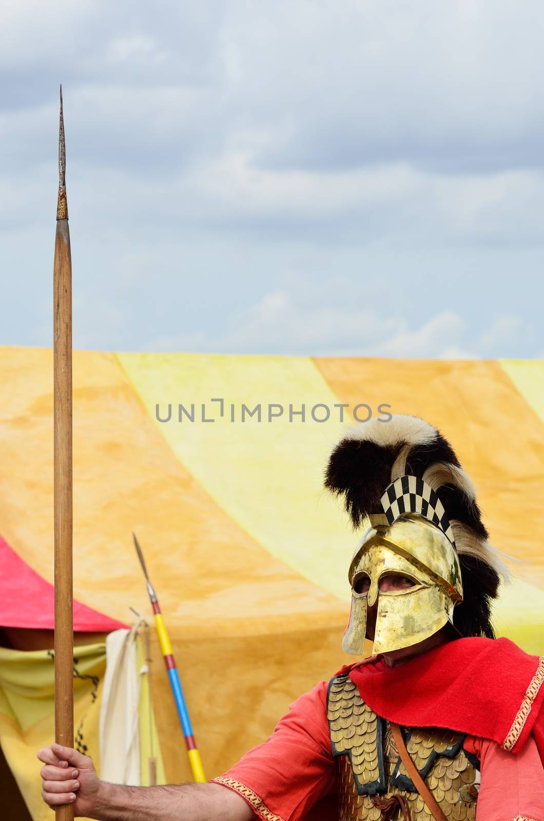 Roman Sentry guarding tent