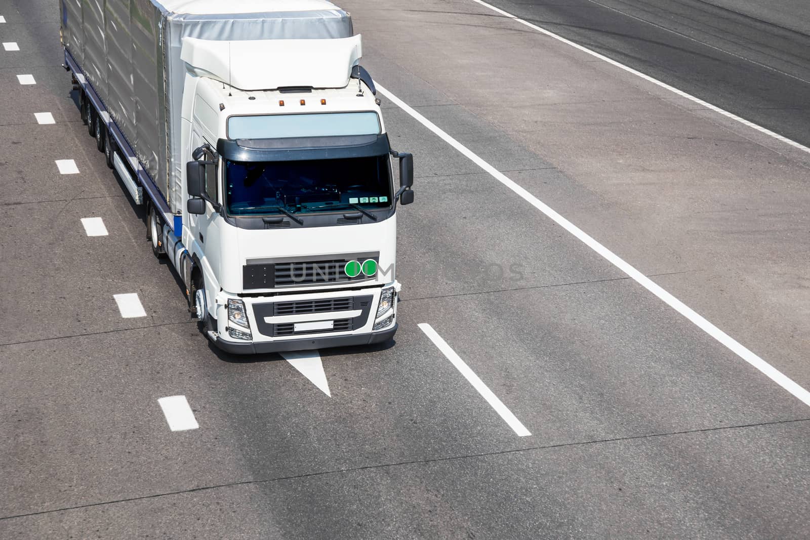 Truck delivery cargo on the highway
