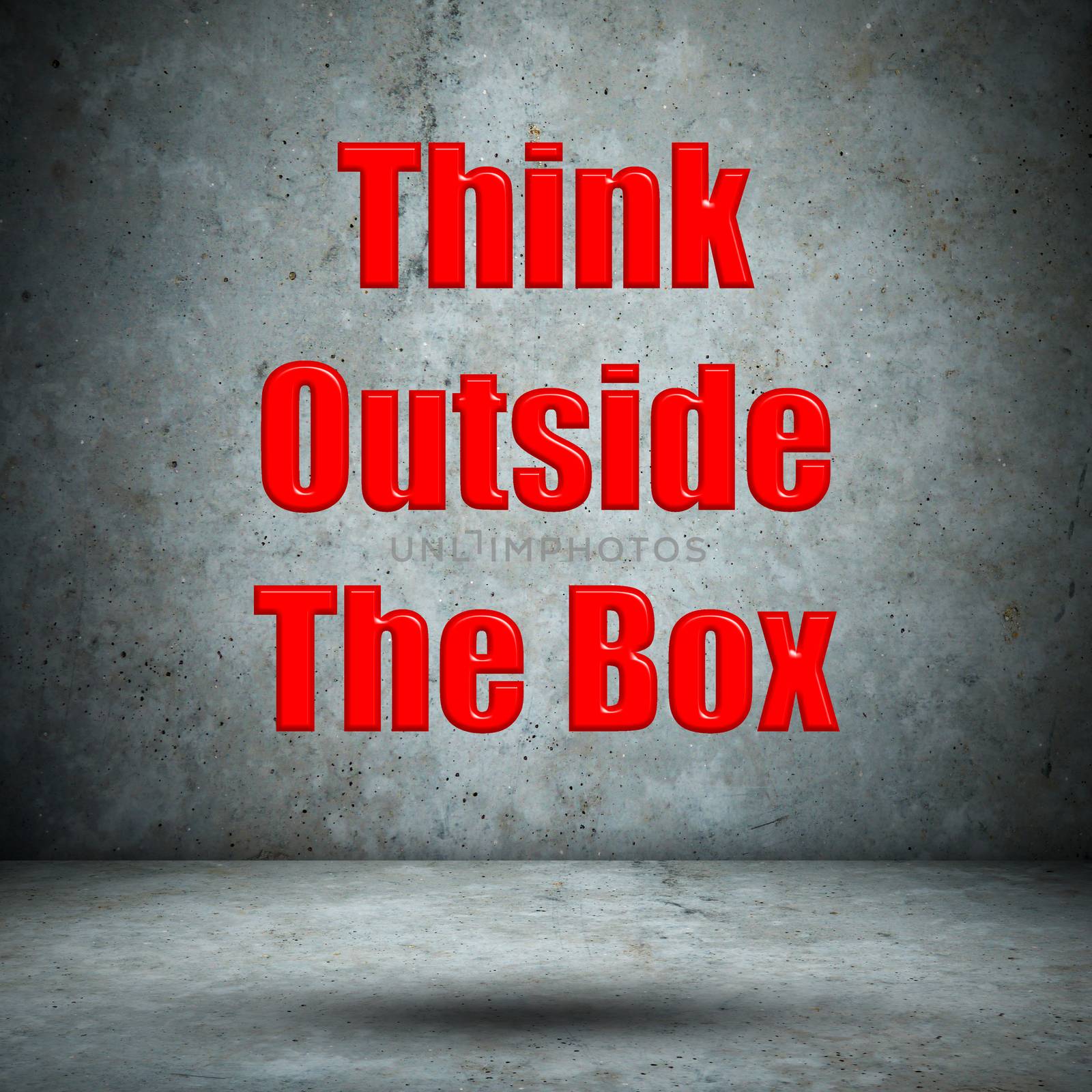 Think Outside The Box concrete wall