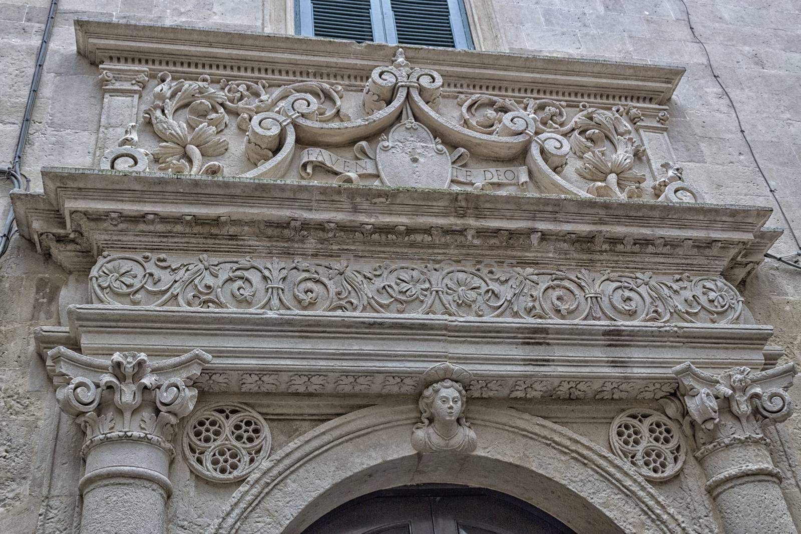 Baroque details  in the old town of Lecce in the southern Italy