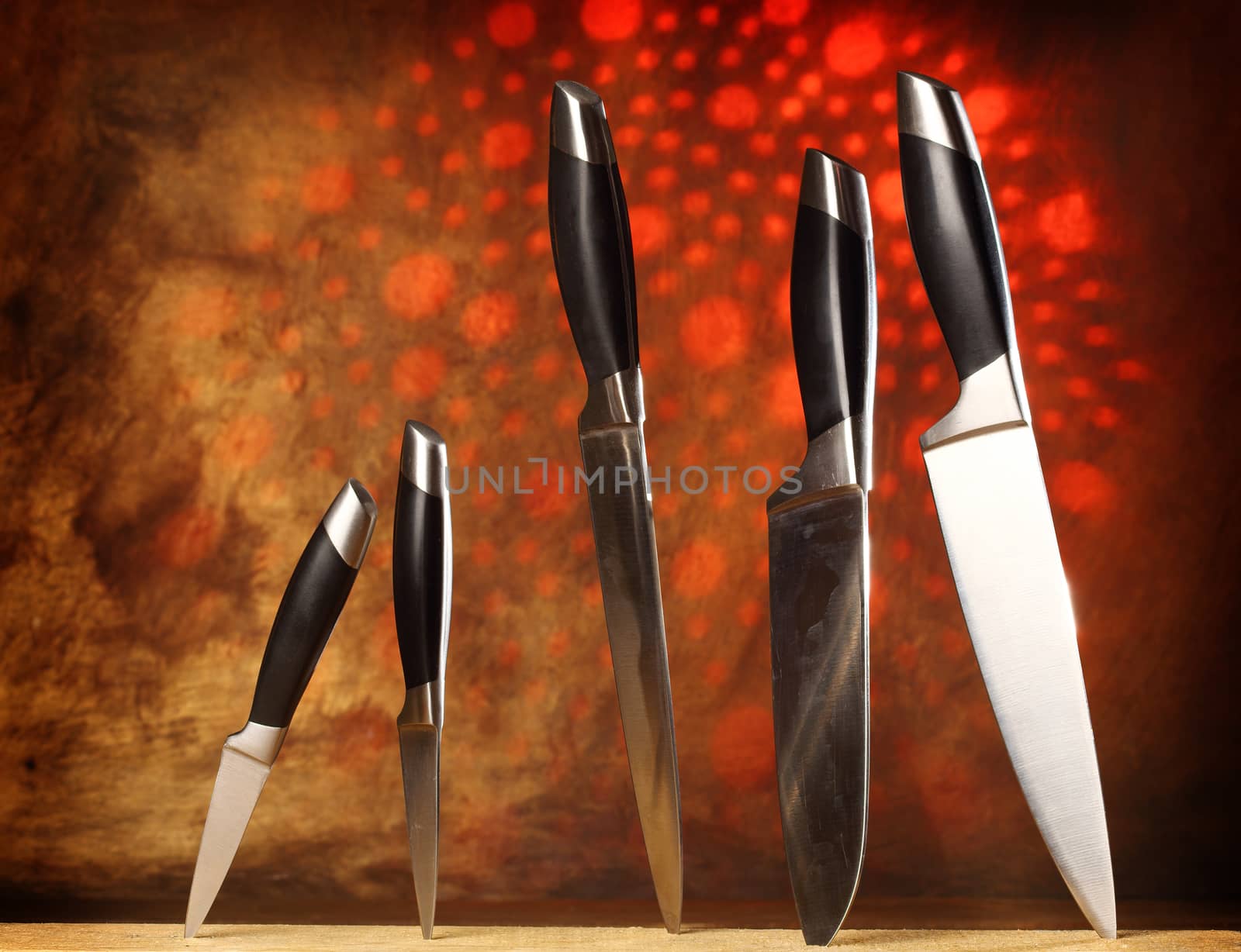 collection of various kitchen knives