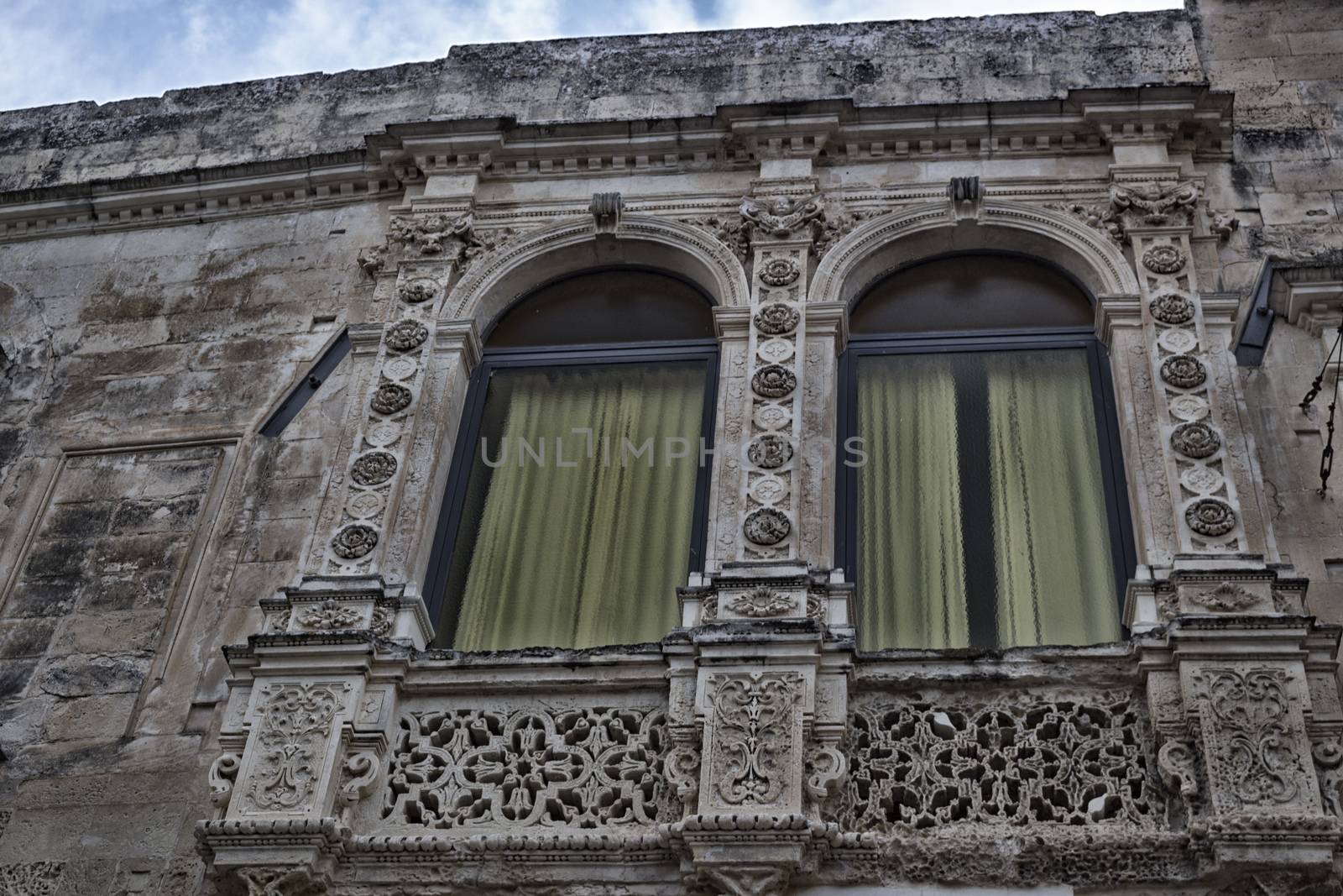 Baroque details  in the old town of Lecce in the southern Italy