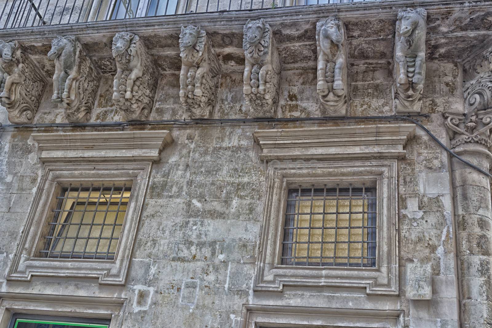 Baroque details  in the old town of Lecce in the southern Italy