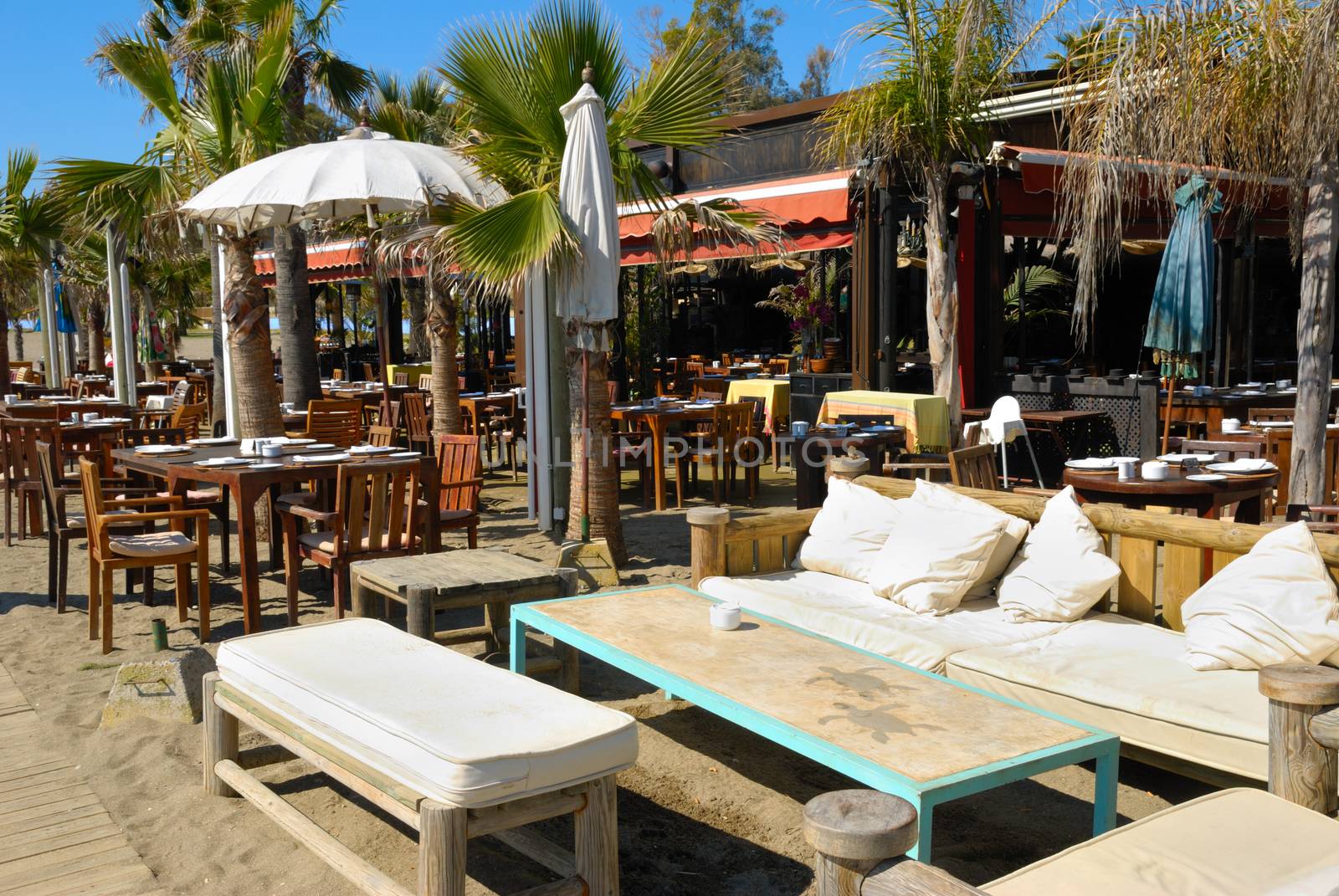 Restaurant and drinking local in the beach of Marbella (Spain)