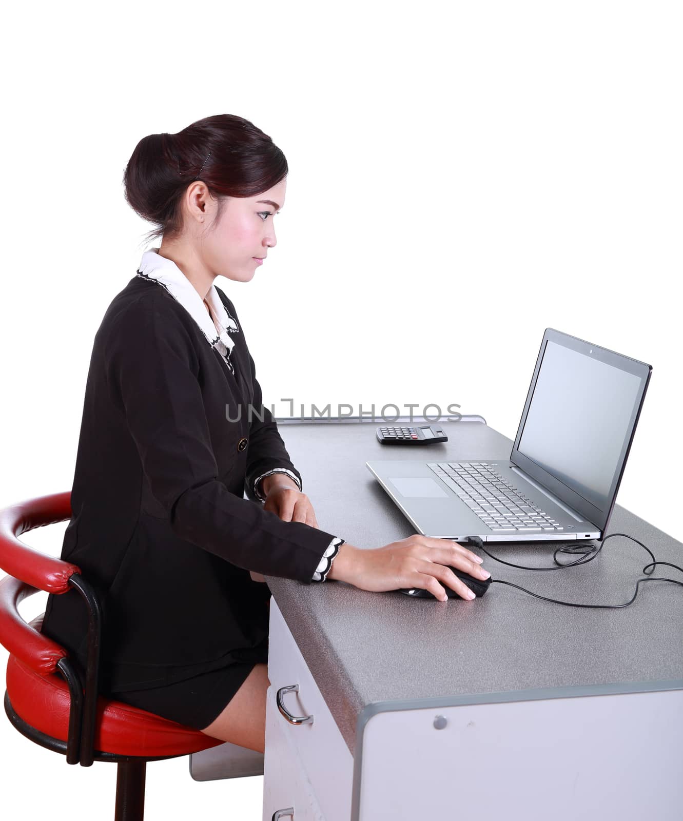 Business woman with a laptop by geargodz