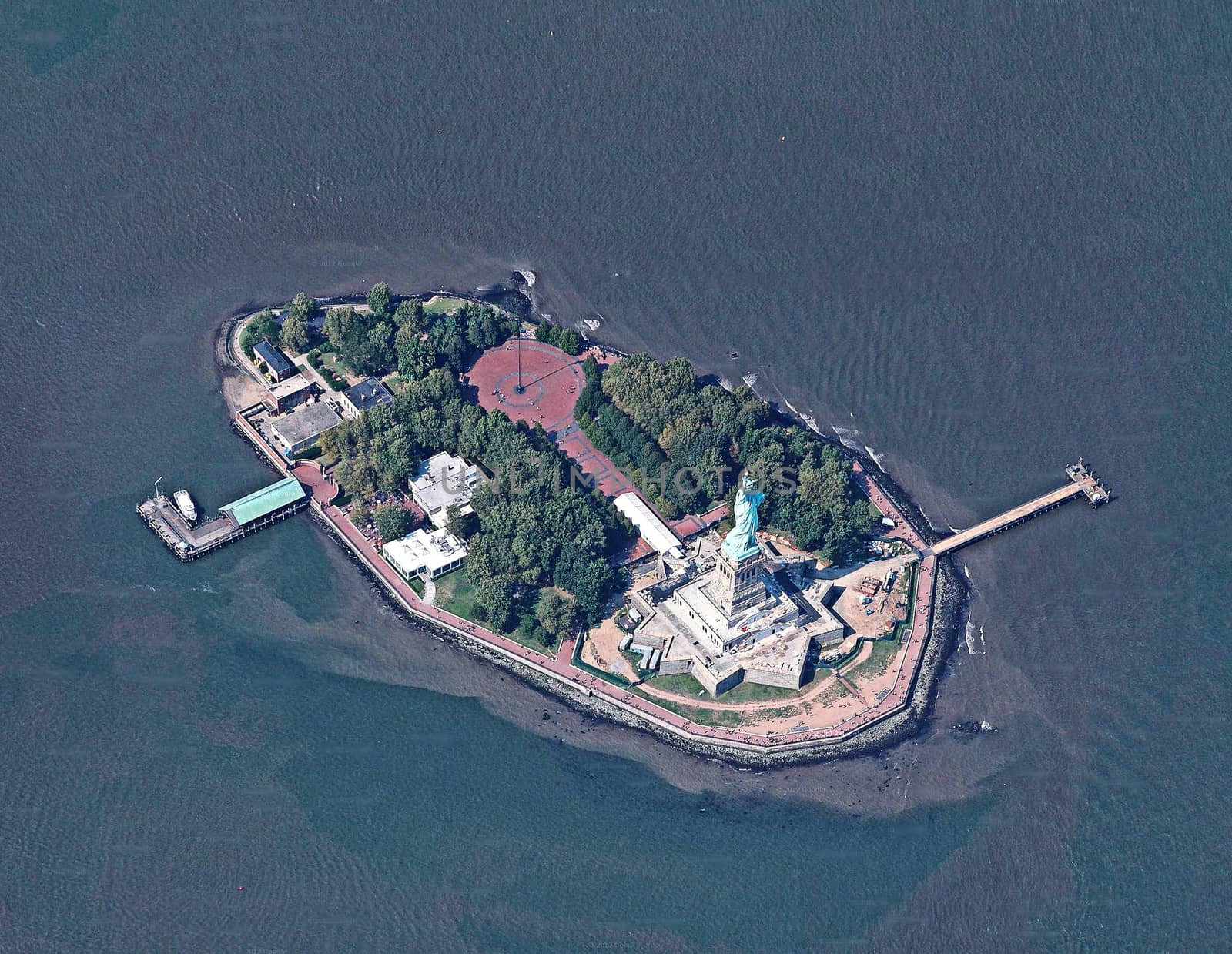 Liberty Island New York aerial view