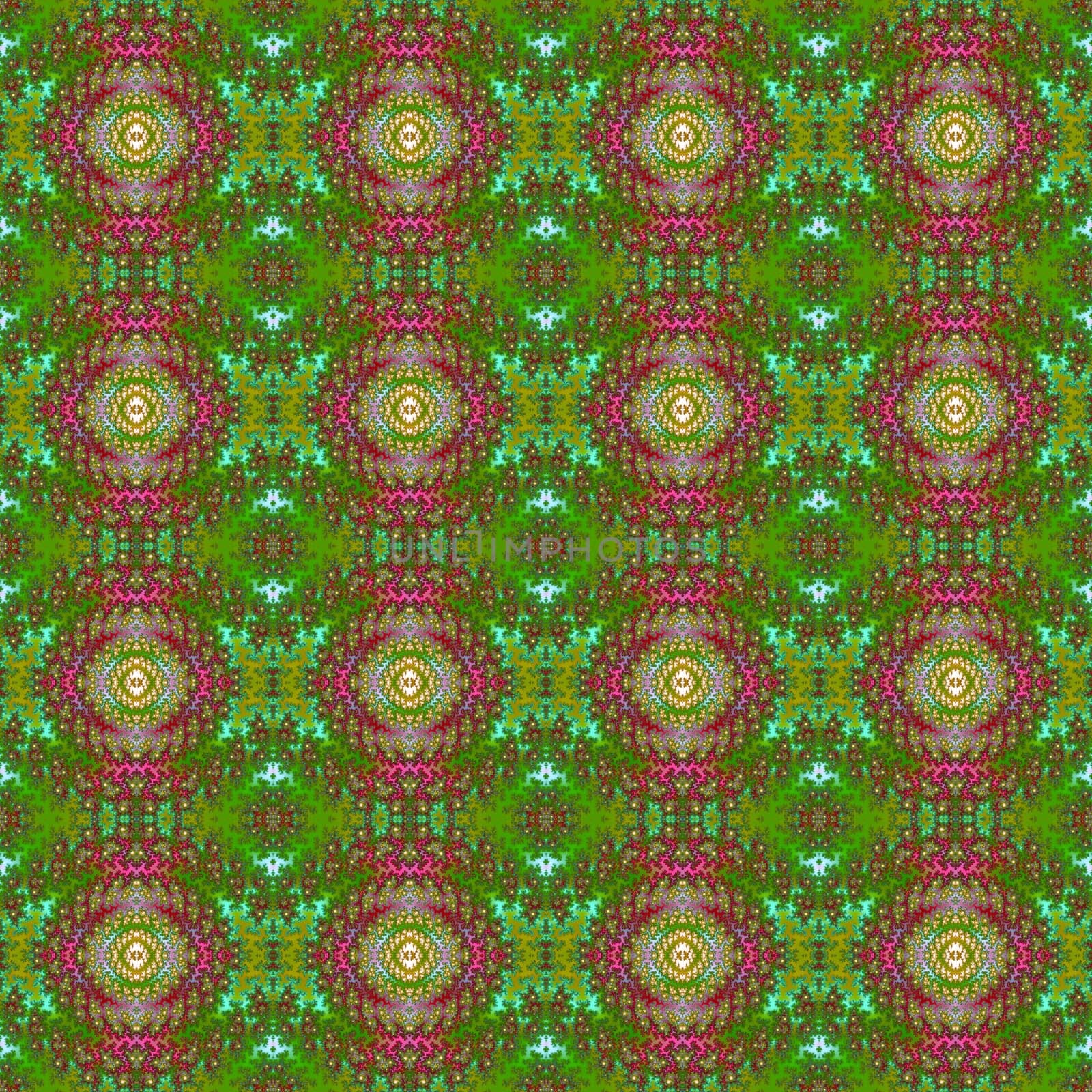 Digital computer graphic - seamless decorative ornament in a green colors for design.