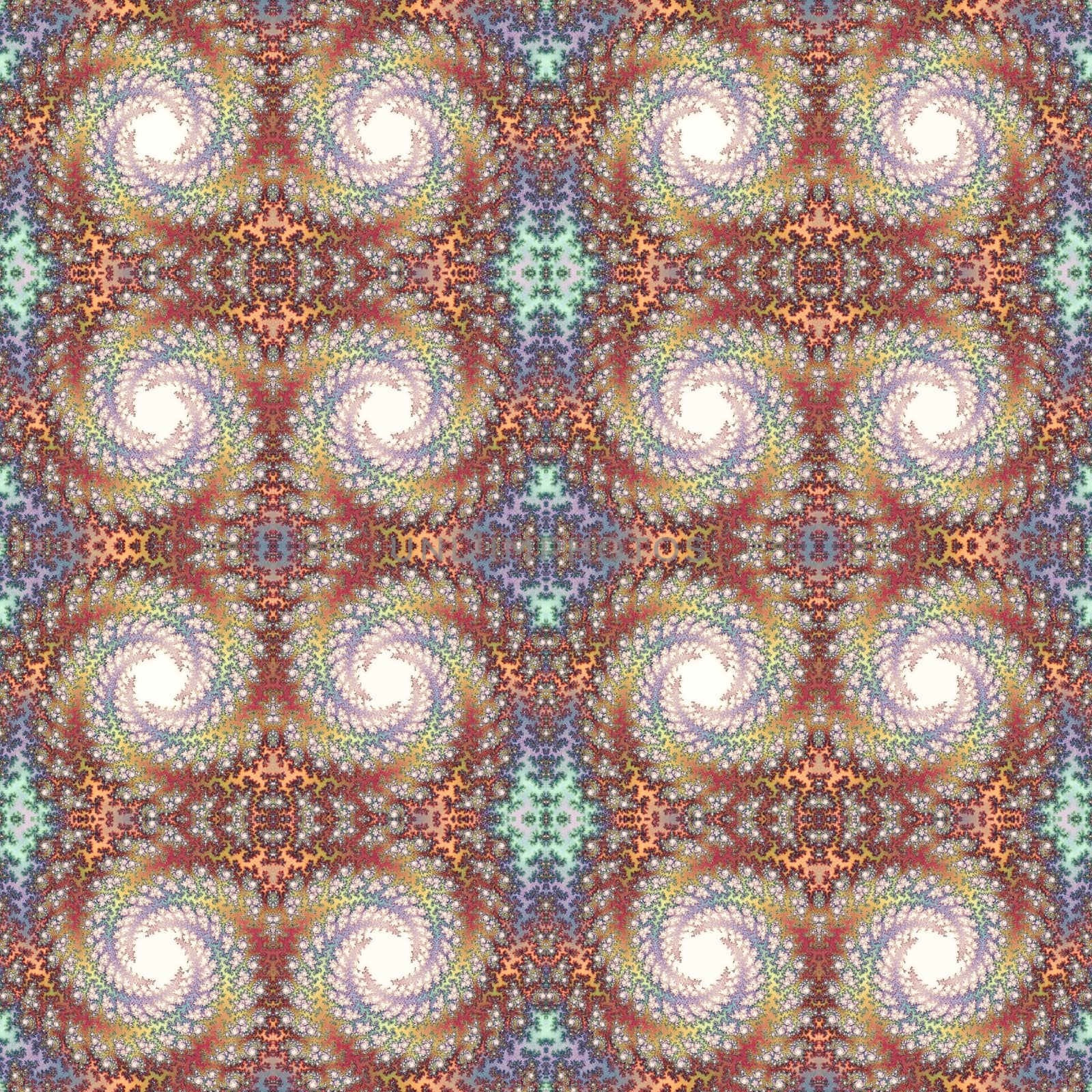 Digital computer graphic - decorative seamless ornament with fractal spirals