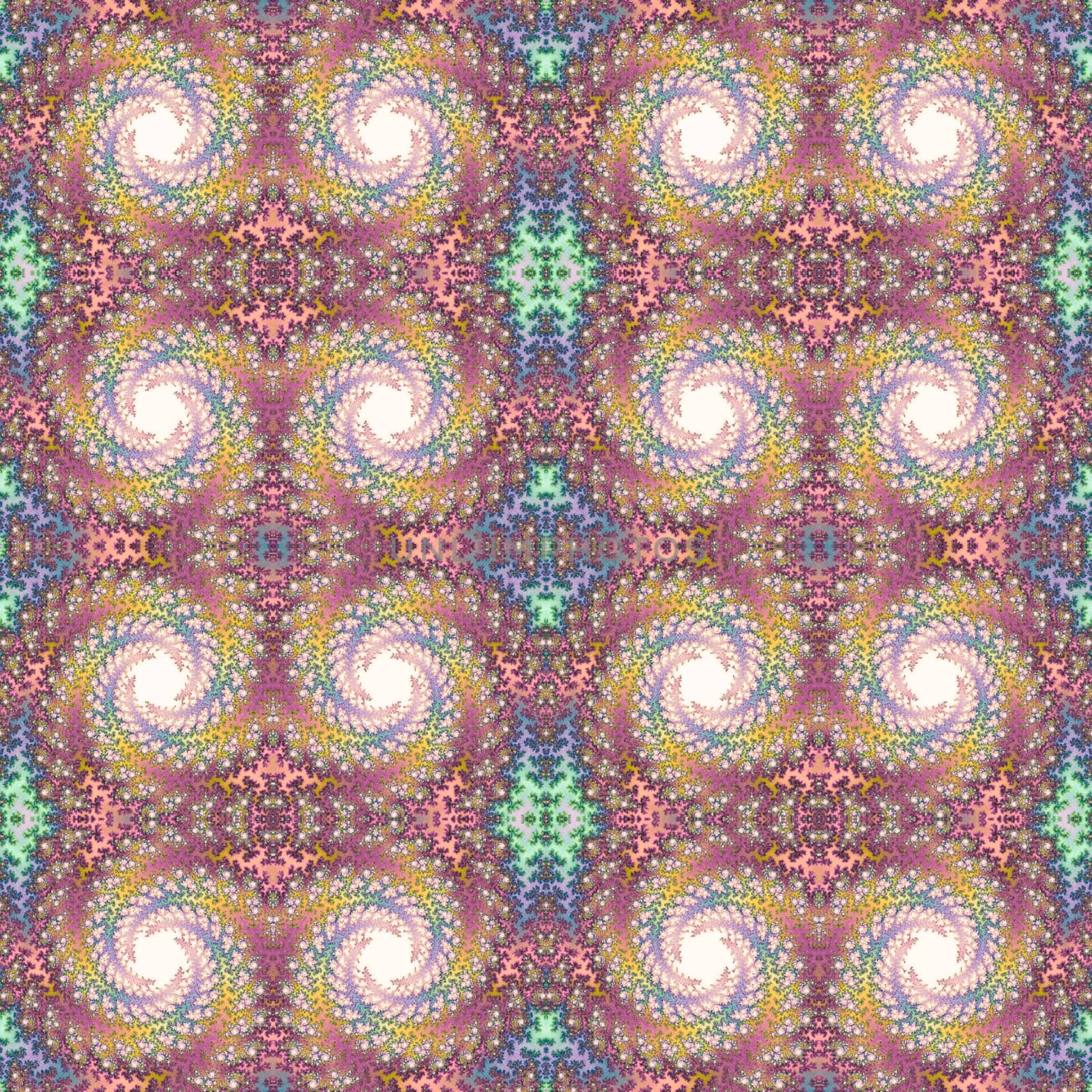 Digital computer graphic - decorative seamless ornament with fractal spirals