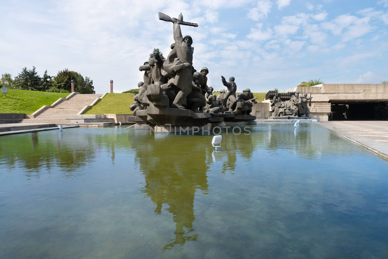 Soviet era World War II memorial in Kiev Ukraine at The Ukrainian State Museum of the Great Patriotic War. 