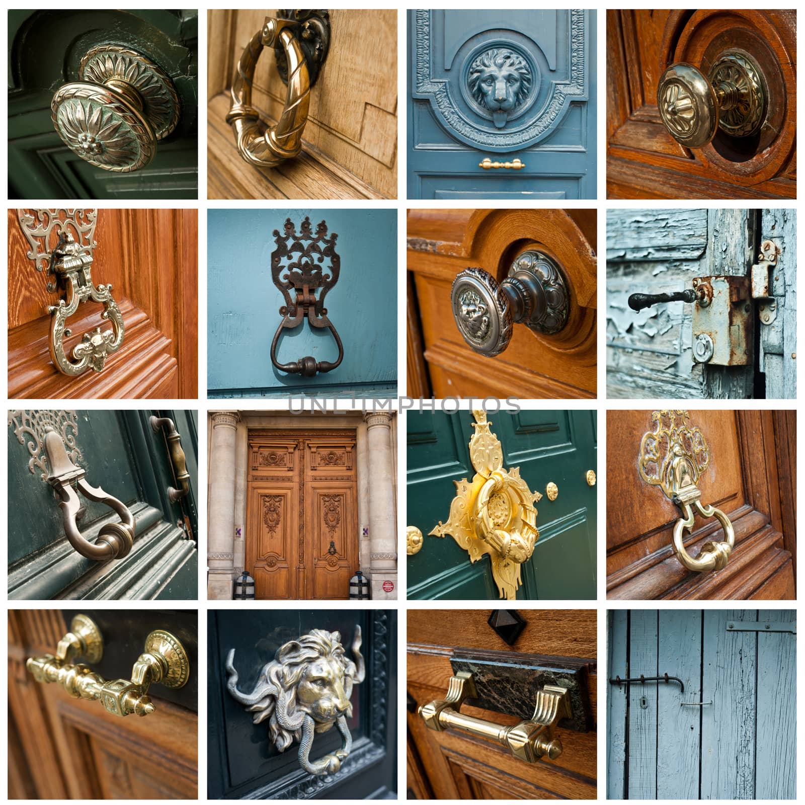 ancient luxury door closeup collage