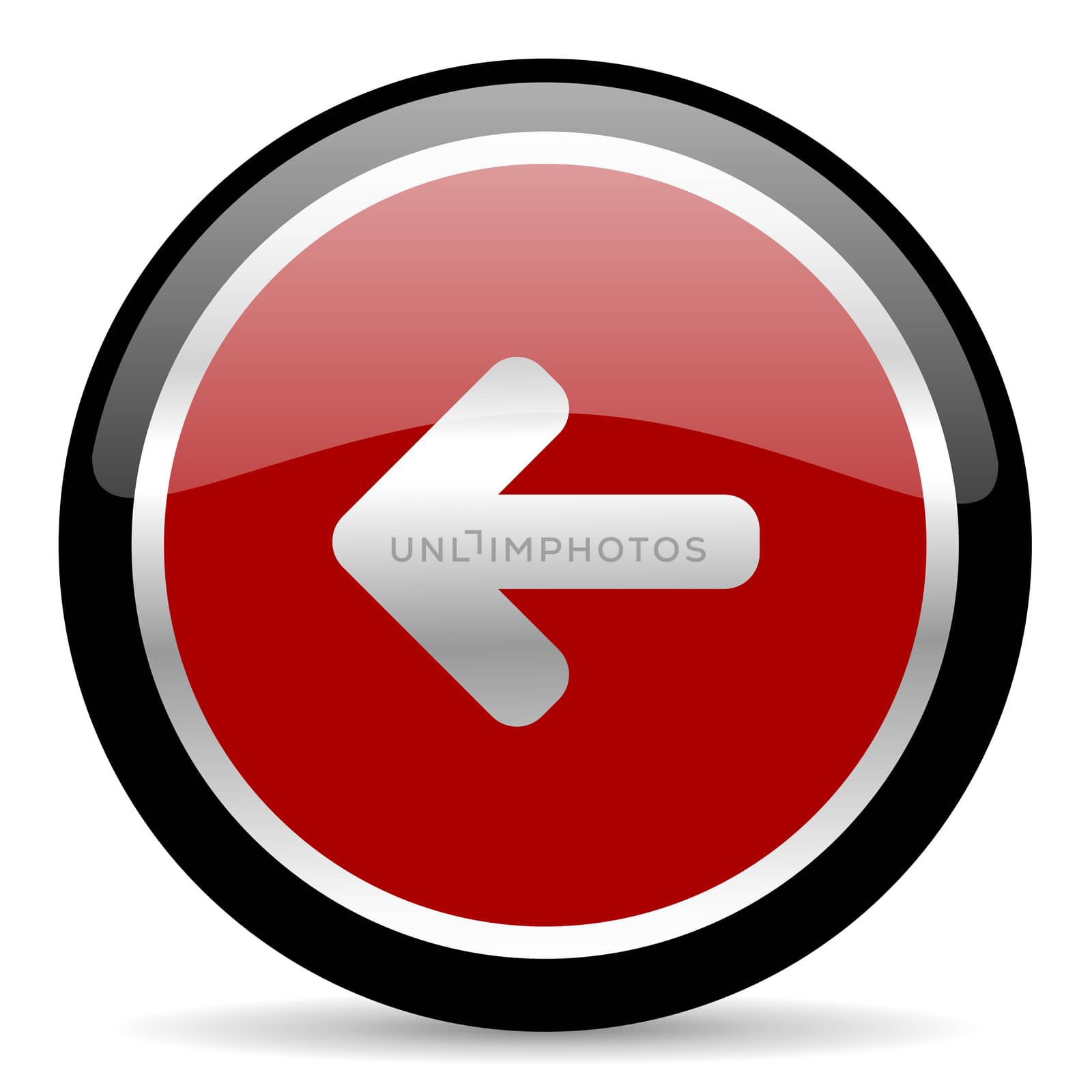 red glossy web button on white background