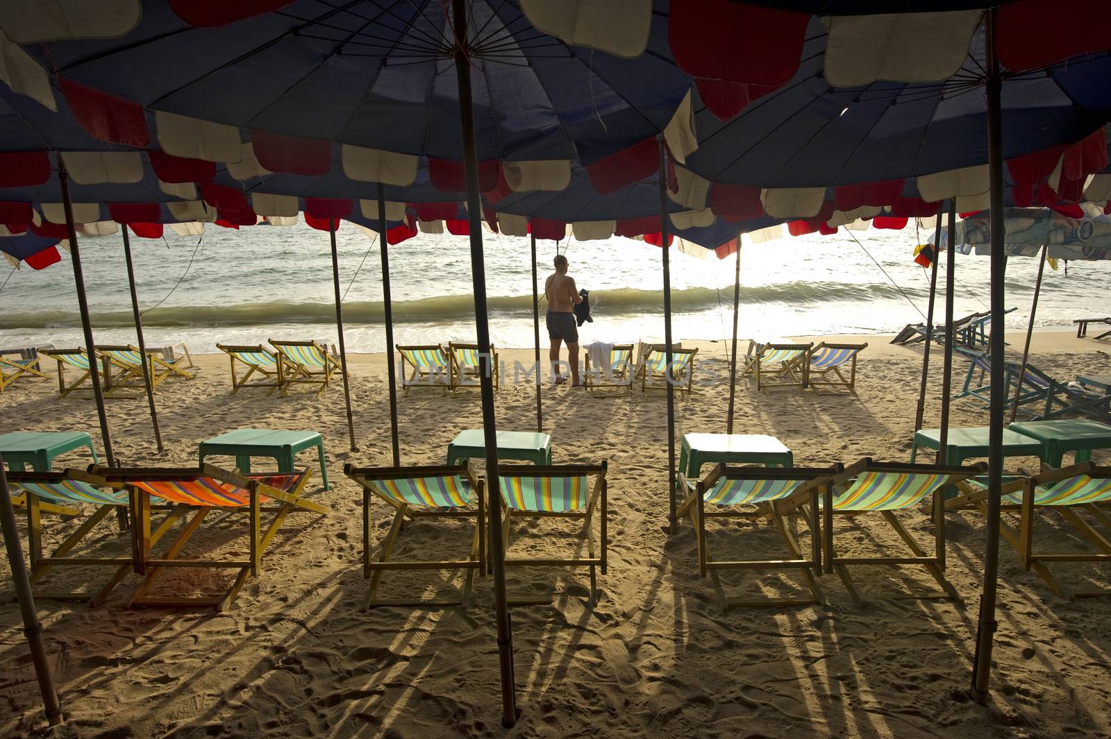 Beach on a sunny day.Pattaya city in Thailand by think4photop