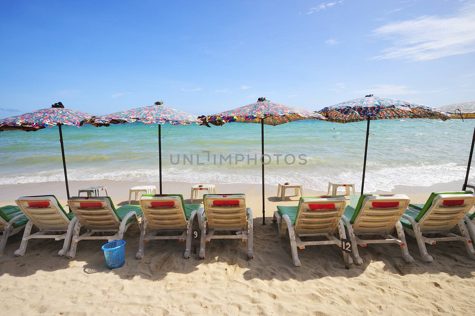 Umbrella beach koh Lan in Pattaya Thailand by think4photop
