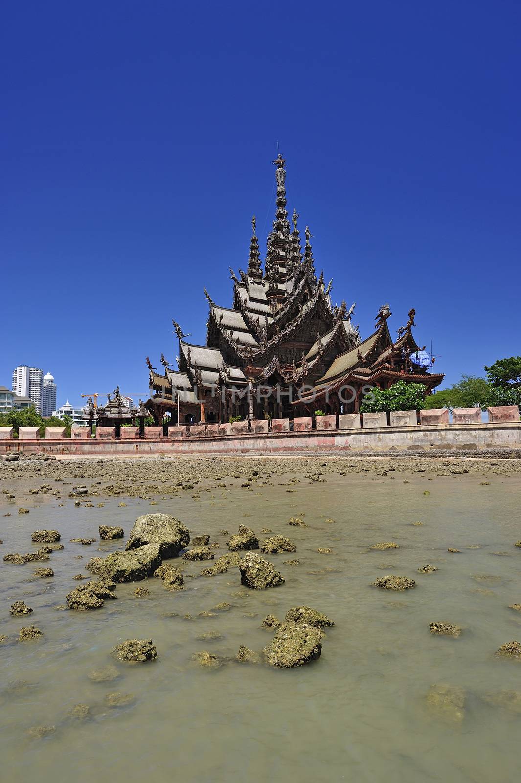 Sanctuary of Truth in Pattaya, Thailand. by think4photop