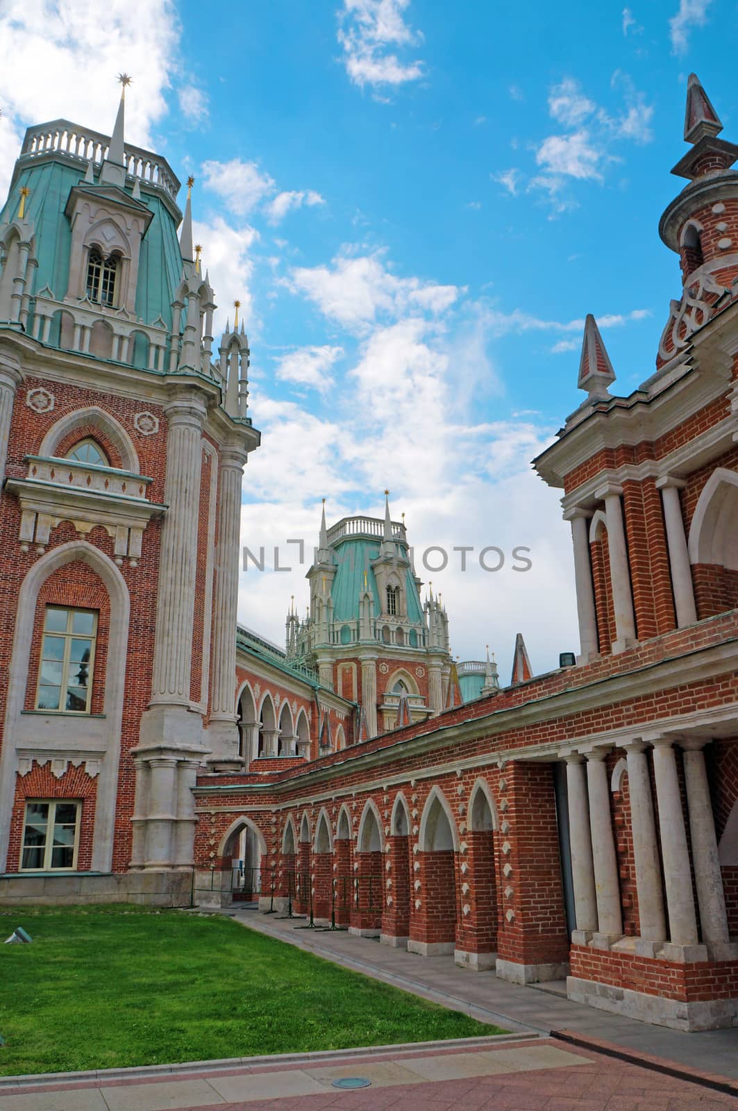 Tower of the royal palace in Tsaritsyno in Moscow