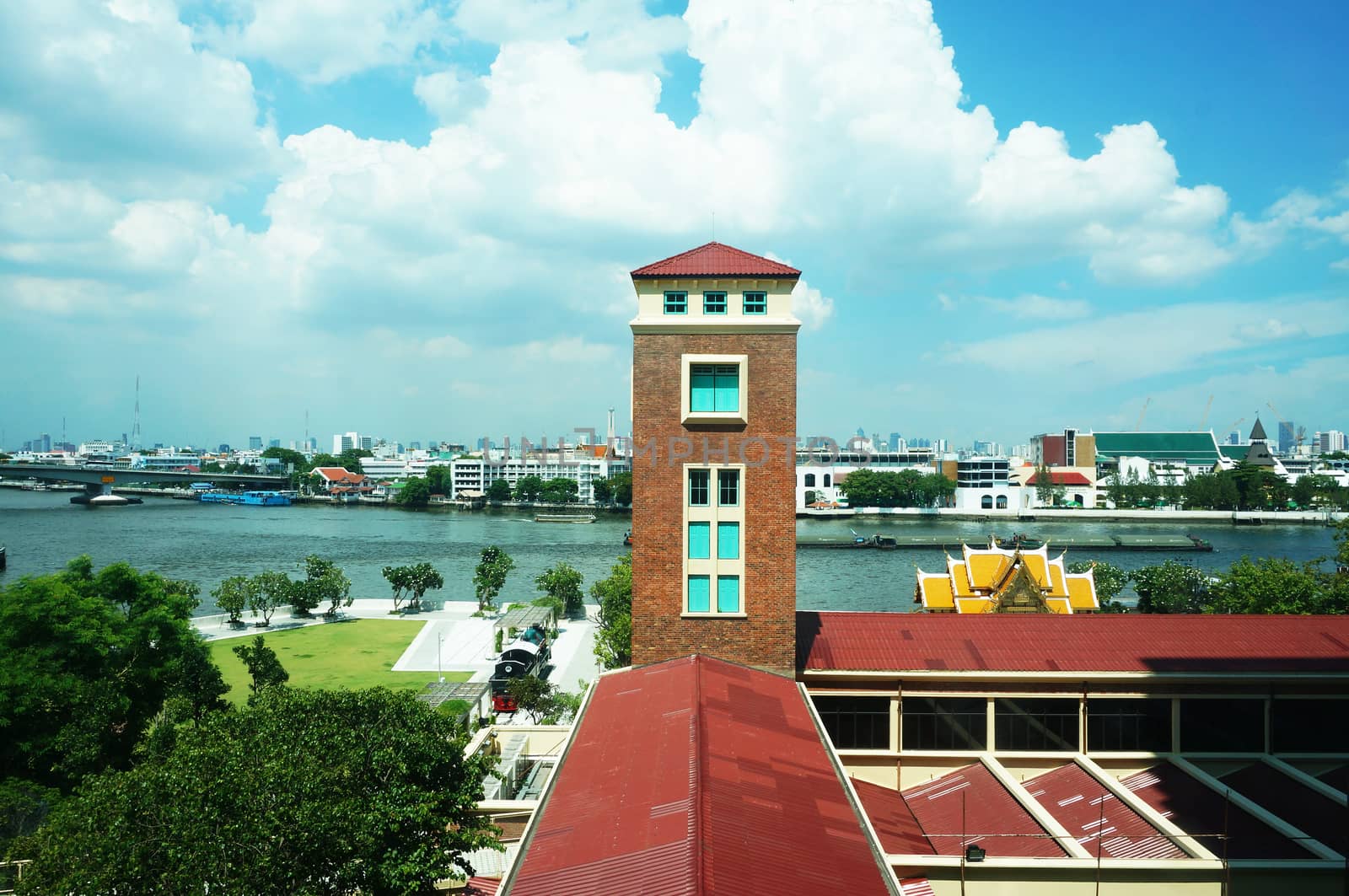 View of riverside in Thailand by ninun