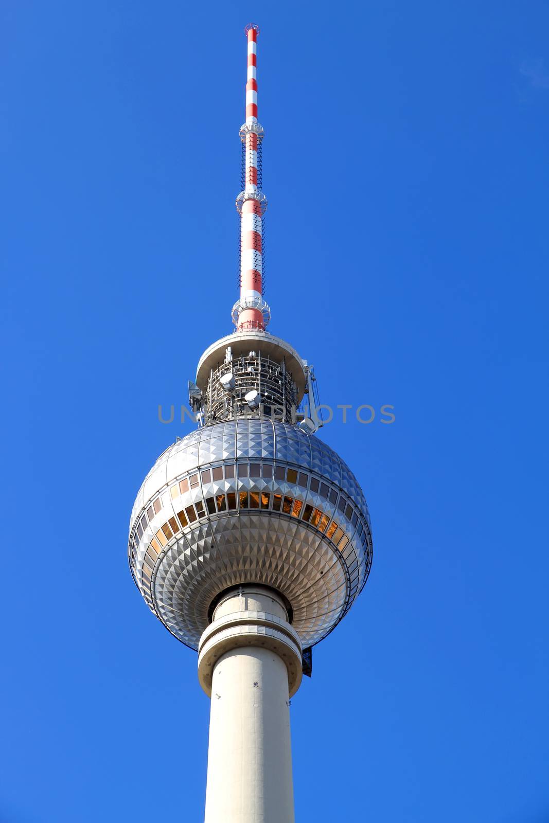 The TV Tower located on the Alexanderplatz in Berlin, Germany.