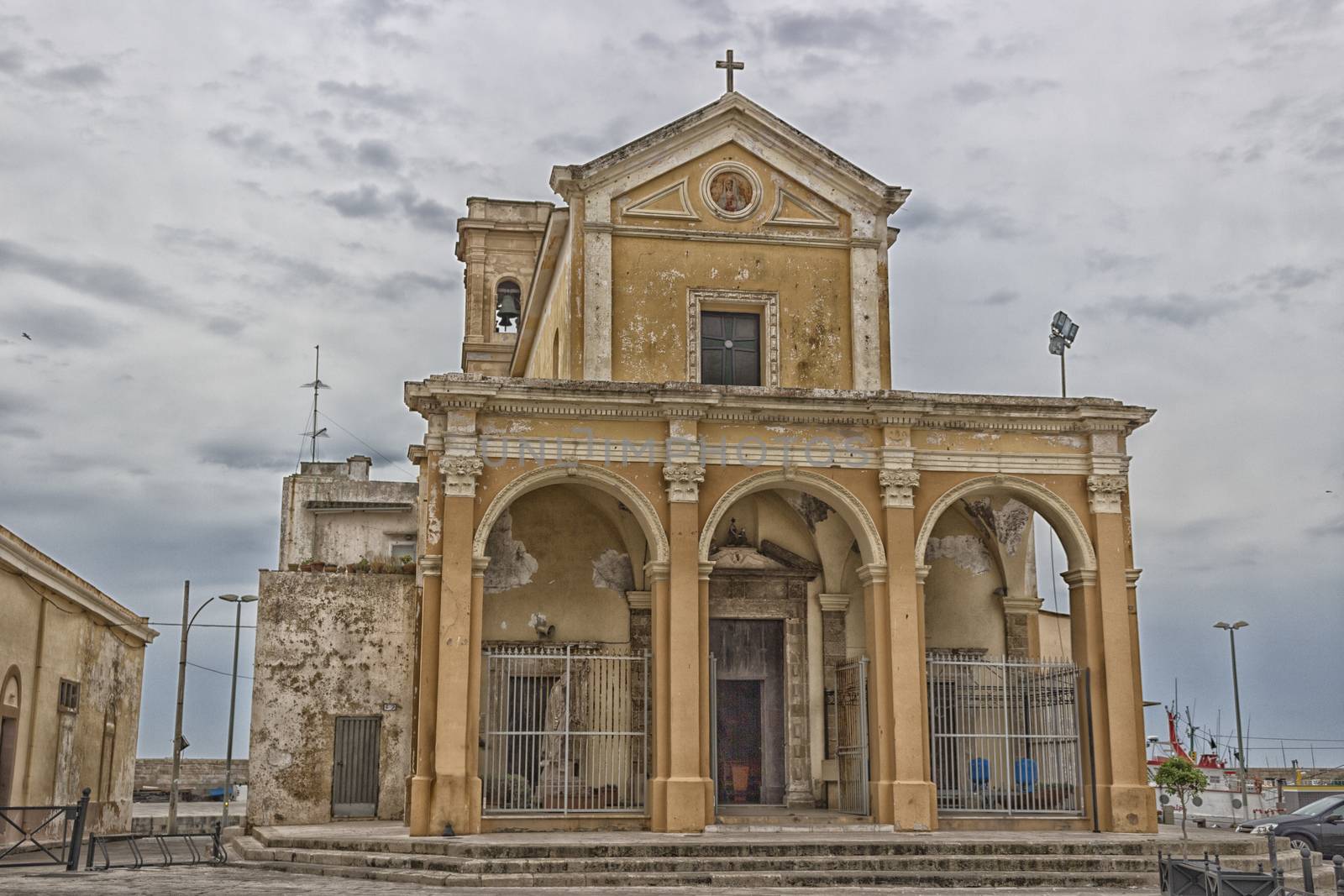 The Madonna del Canneto sanctuary in the old town of Gallipoli (Le) in the southern of Italy