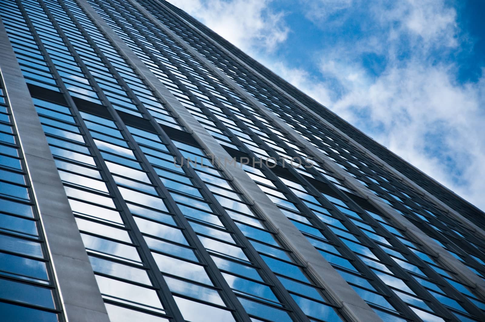 abstract architecture - windows and clouds reflexion