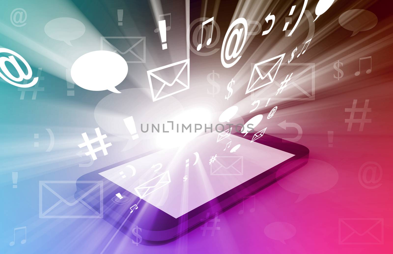 Touchscreen Smart Phone Downloading Apps and Cloud Computing