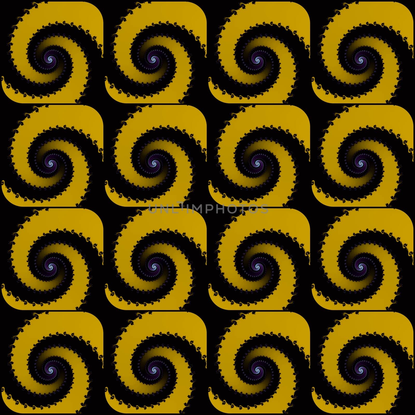 Digital computer graphic - seamless fractal ornament with spirals for design.