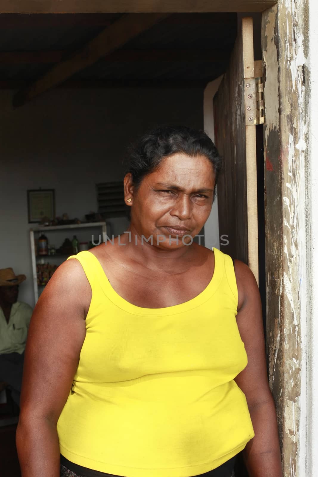 SRI LANKA (CEYLON) - 06 APRIL 2011: unknown asian adult woman with at home   on Ceylon (Sri Lanka) 6 April 2011