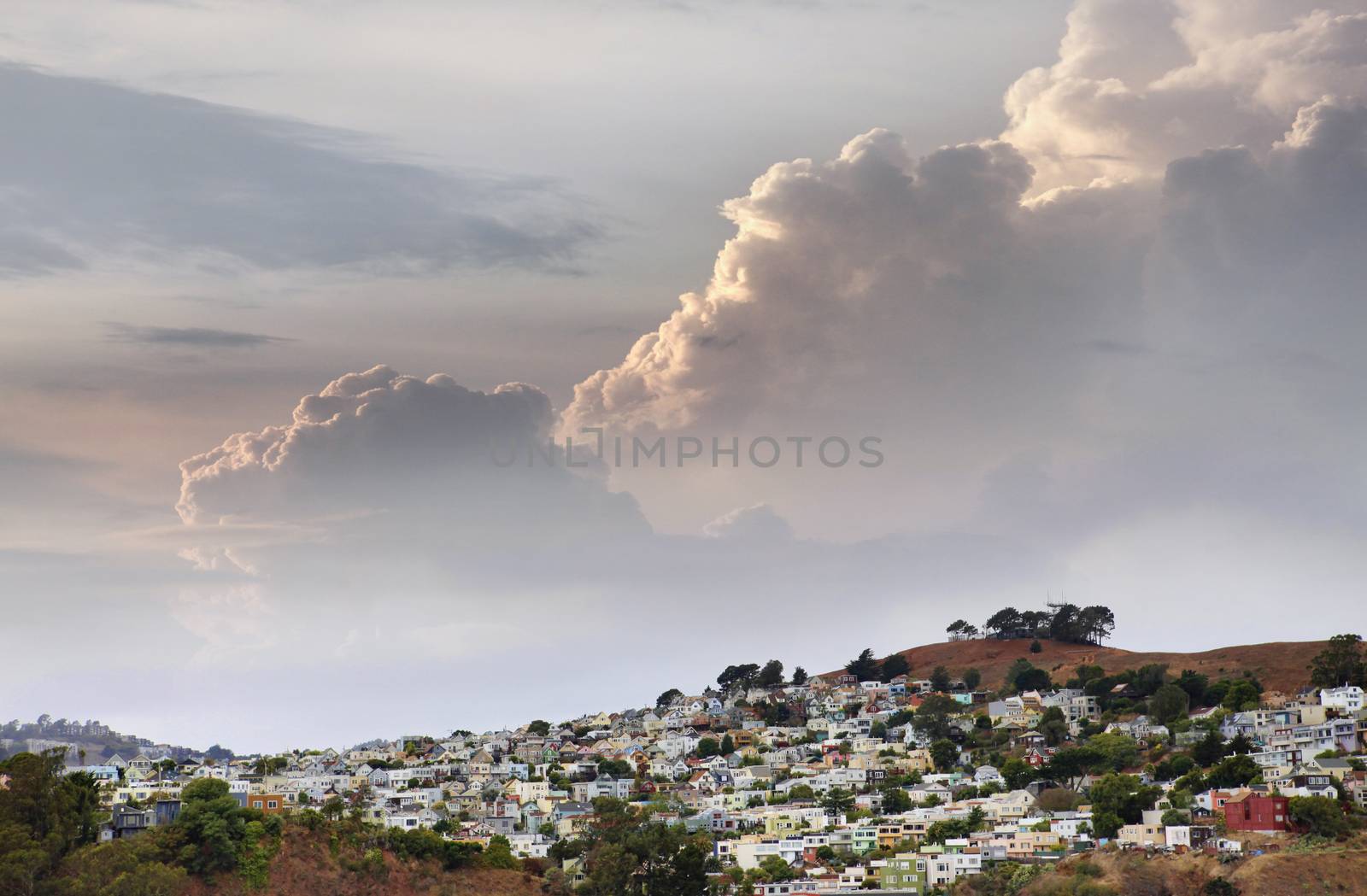 San Francisco suburb in cloudy weather
