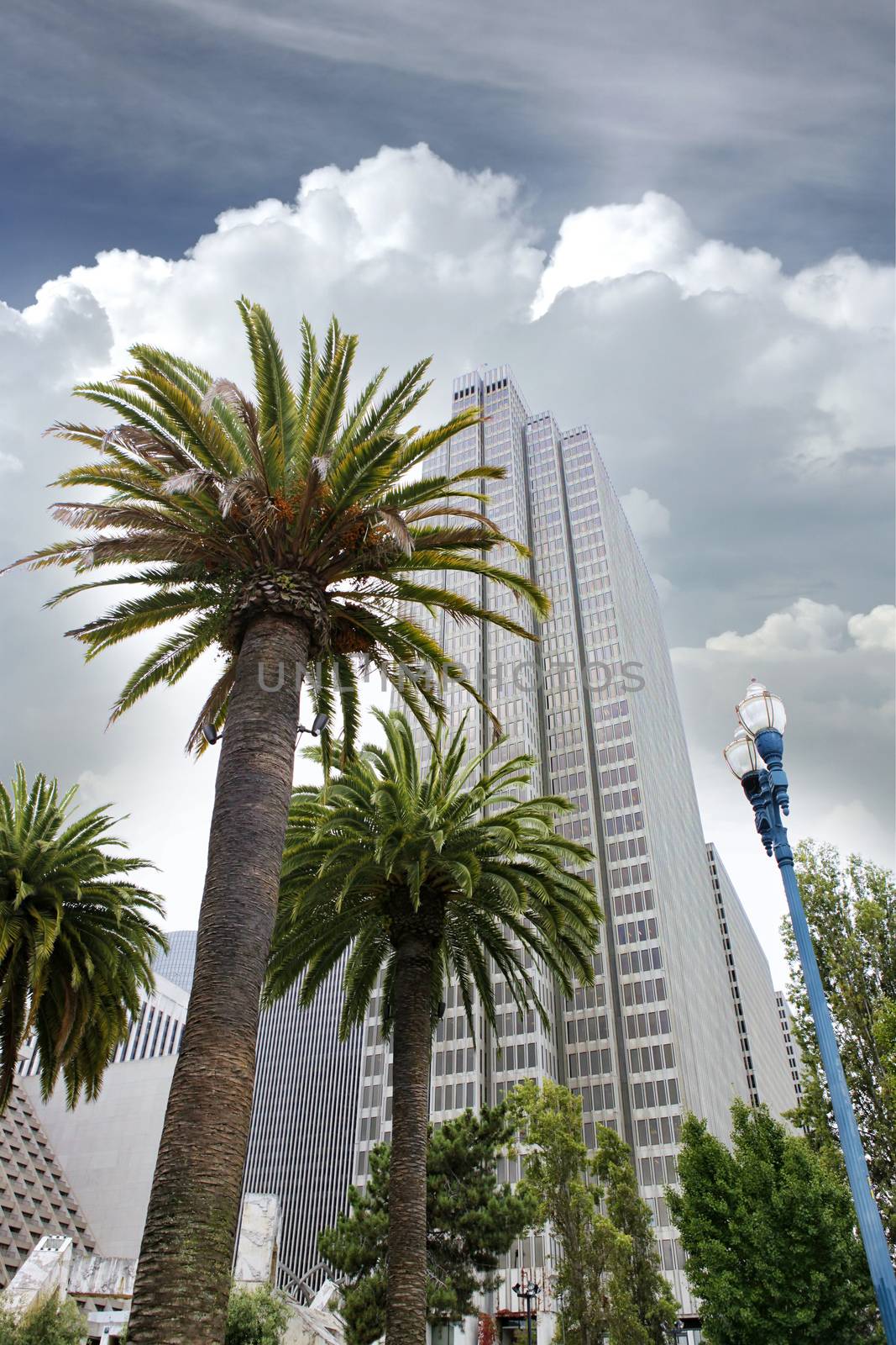 San Francisco downtown in cloudy weather