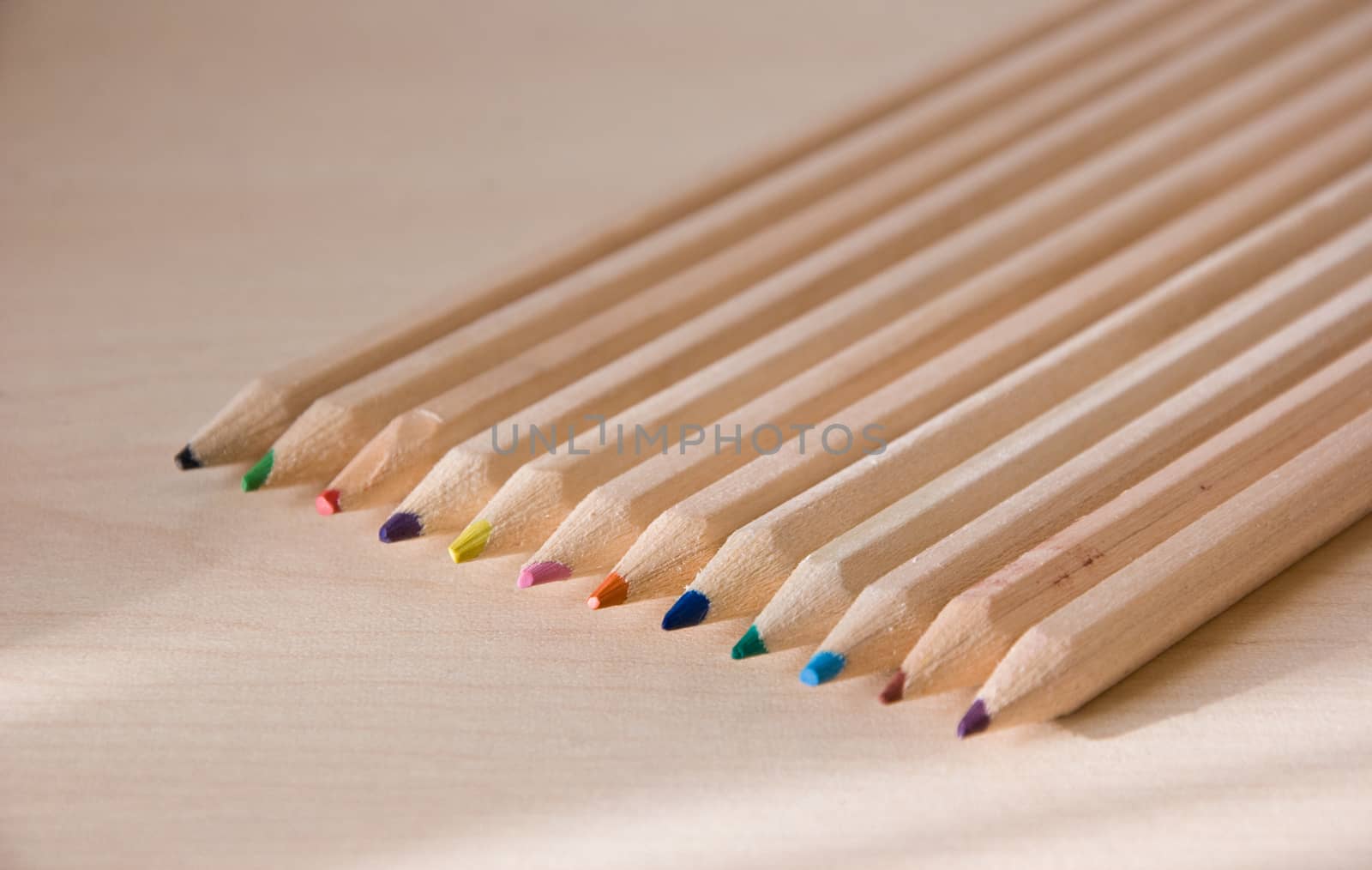 school supplies - pencils color closeup