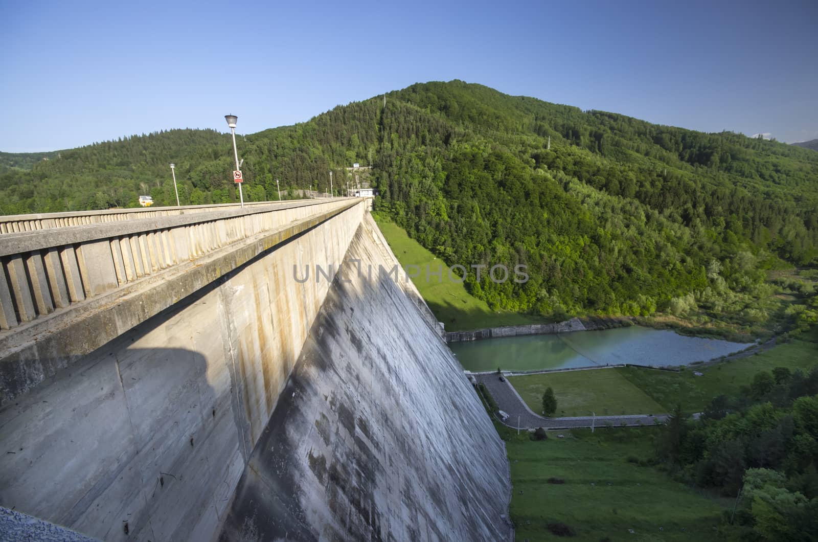 Energy dam in the mountains, Bicaz Dam in Romania