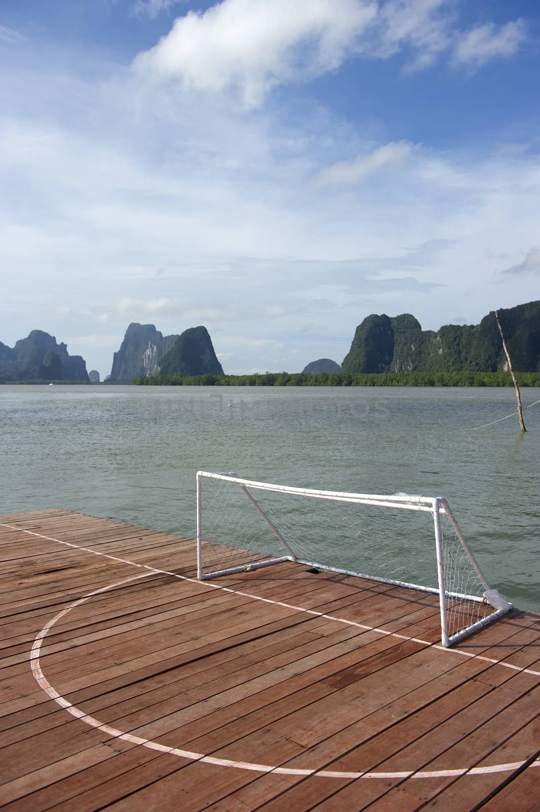 view of soccor court on the sea in Thailand