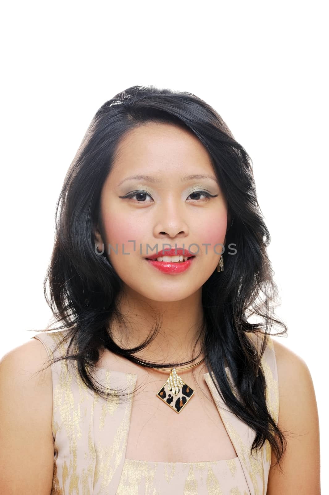 Asian teenage girl looking happy and confident