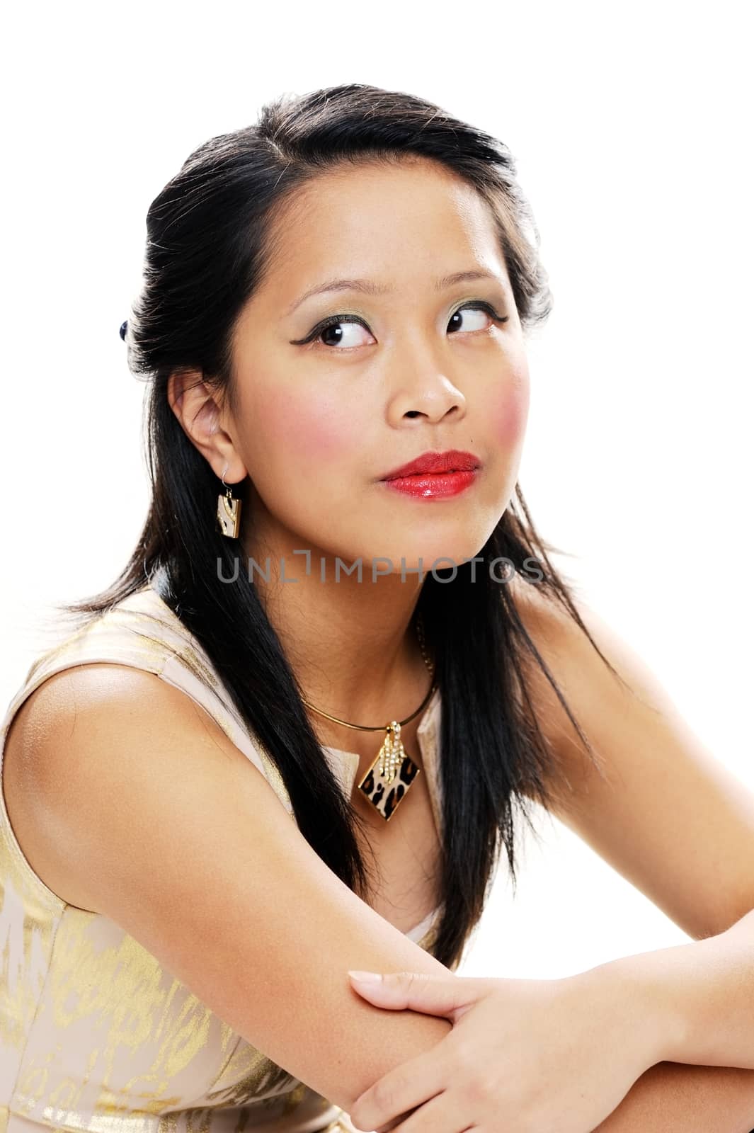 Asian lady looking serious and confident