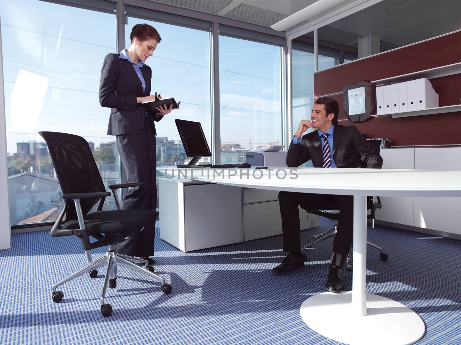 businesswoman working in her office