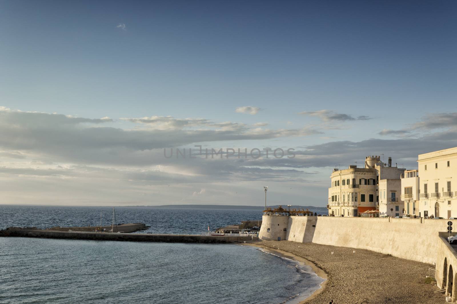 La Puritate (that is the purity) view: the beach of the old town of Gallipoli (Le) in the southern of Italy