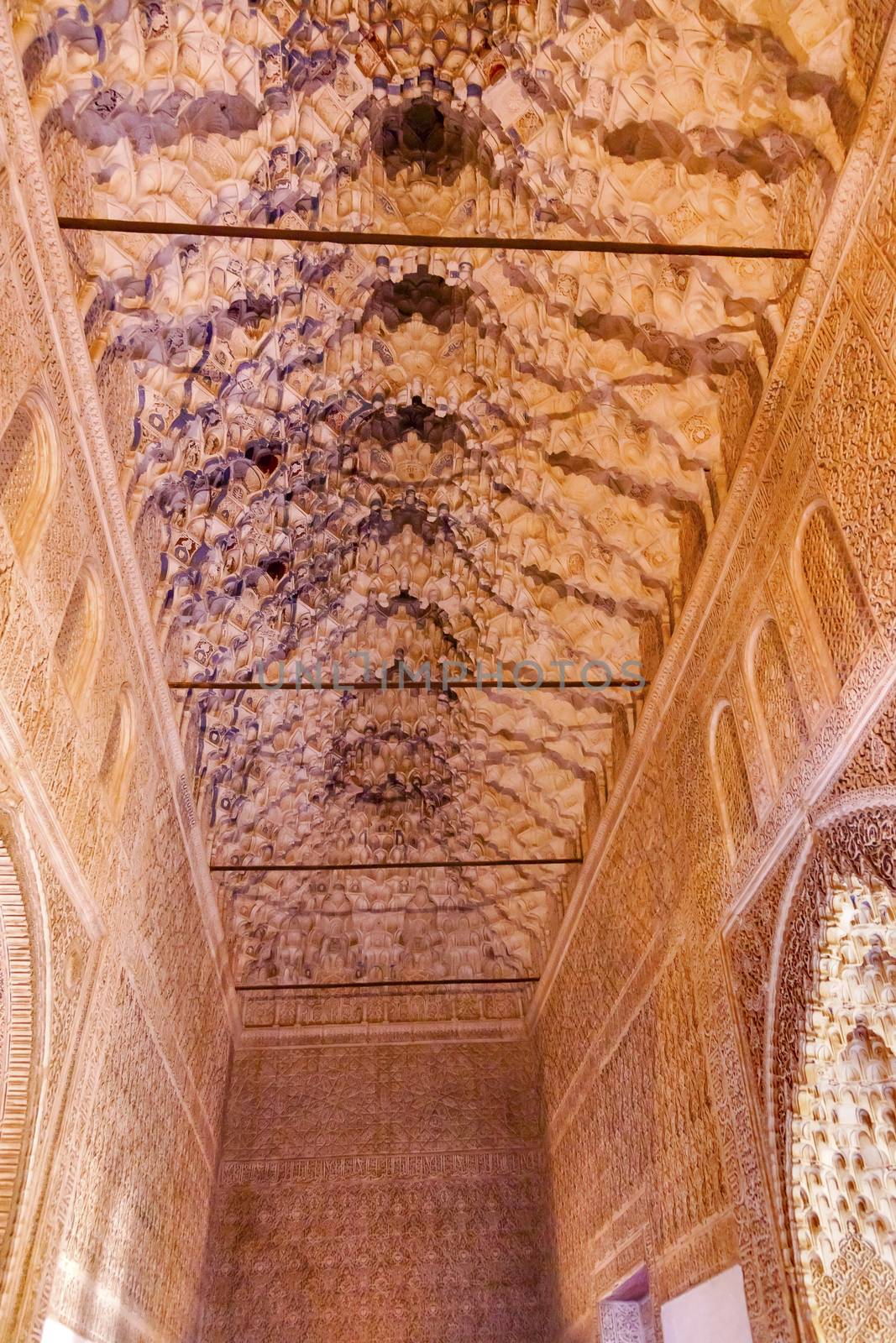 Alhambra Courtyard Corridor Moorish Wall Designs Granada Andalusia by bill_perry