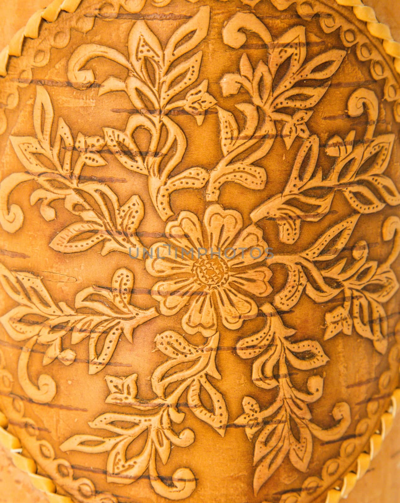Embossed pattern on the upper birch bark - background