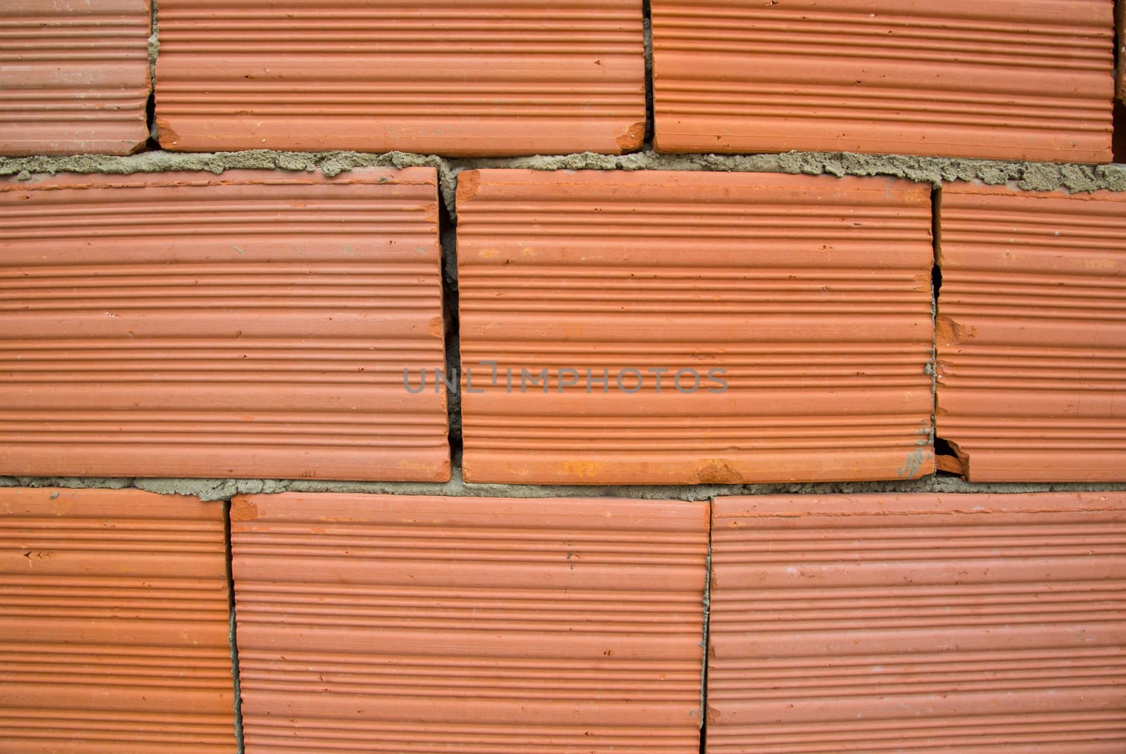 Red clay bricks - background by tolikoff_photography
