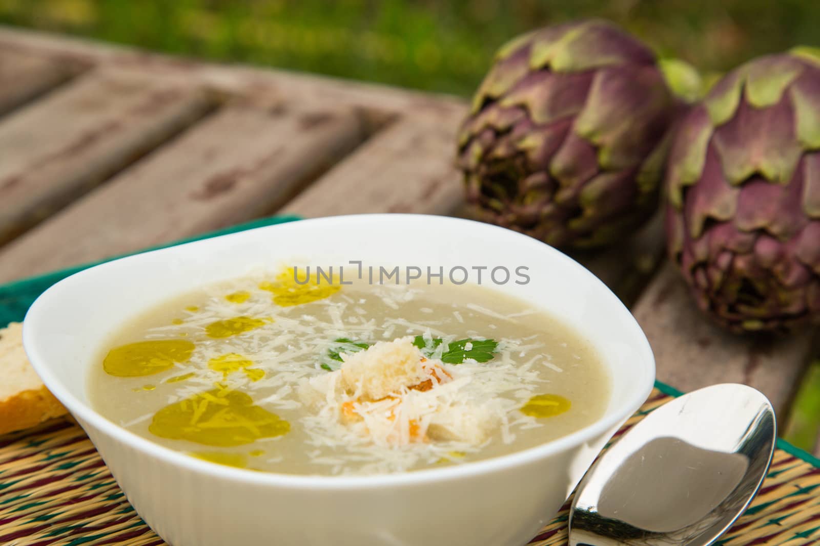 Artichoke cream soup by tolikoff_photography