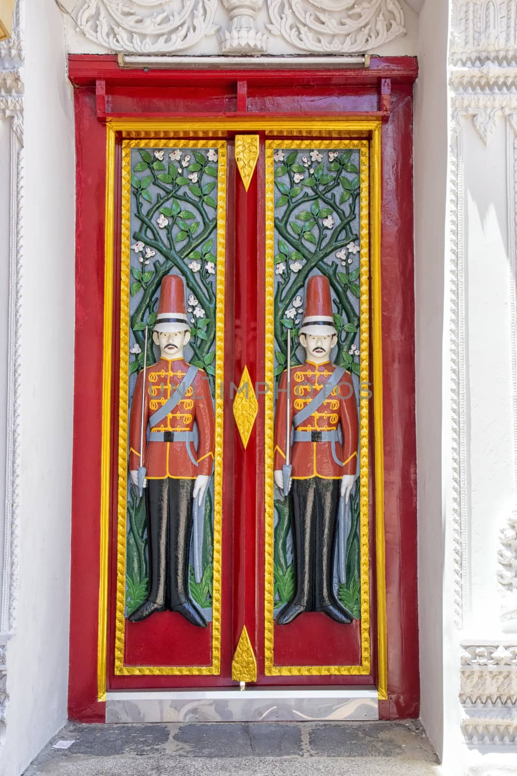 Doors at Wat Ratchabophit Sathitmahasimaram Ratchaworawihan, Bangkok, Thailand