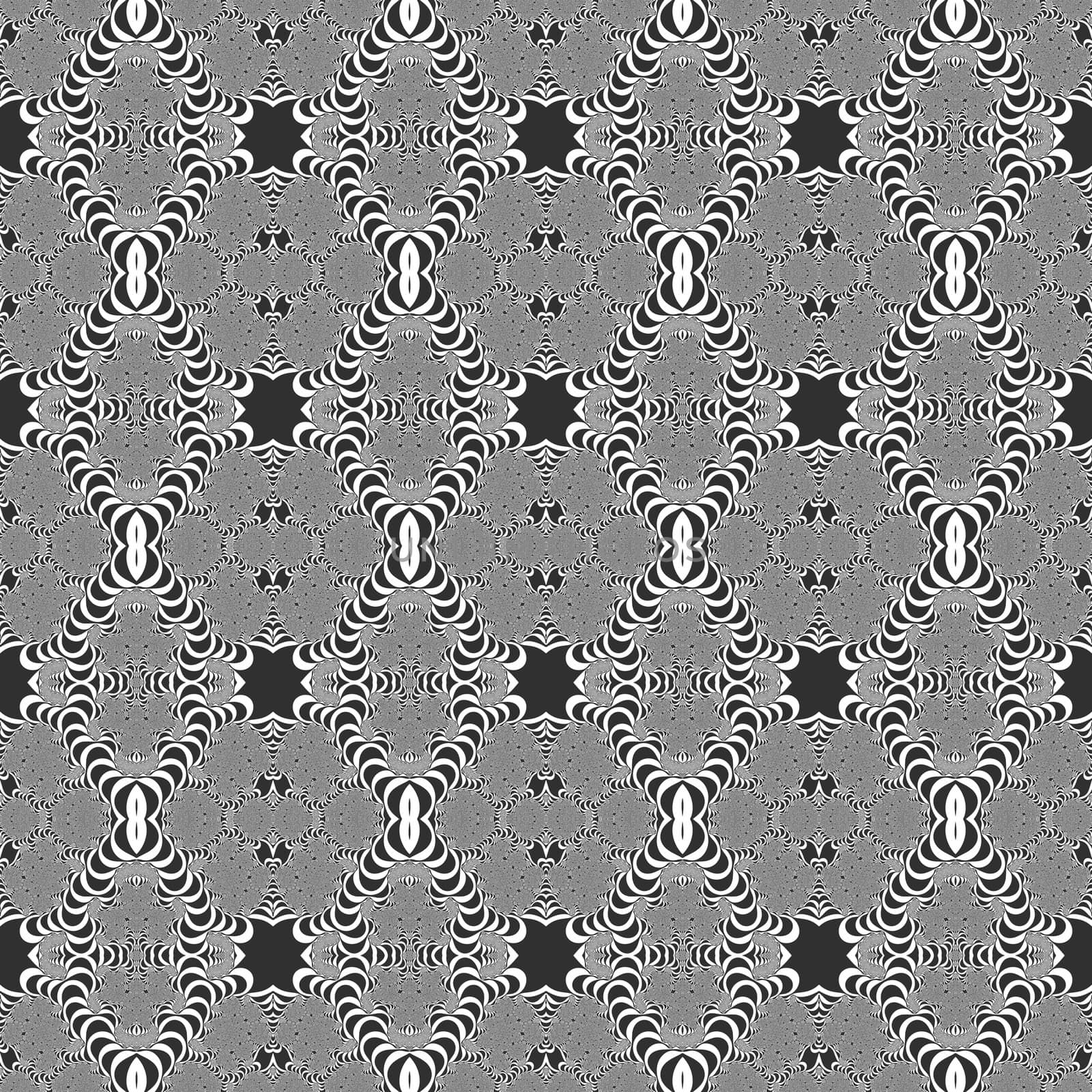 Digital computer graphic - seamless decorative ornament in a black - white colors for design.