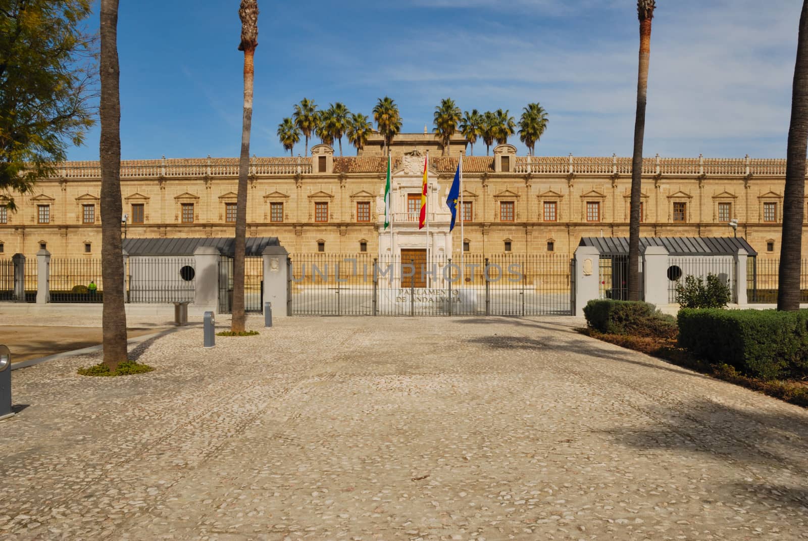 Building that serves as headquarters of the Andalusian Parliament in Seville (Spain)